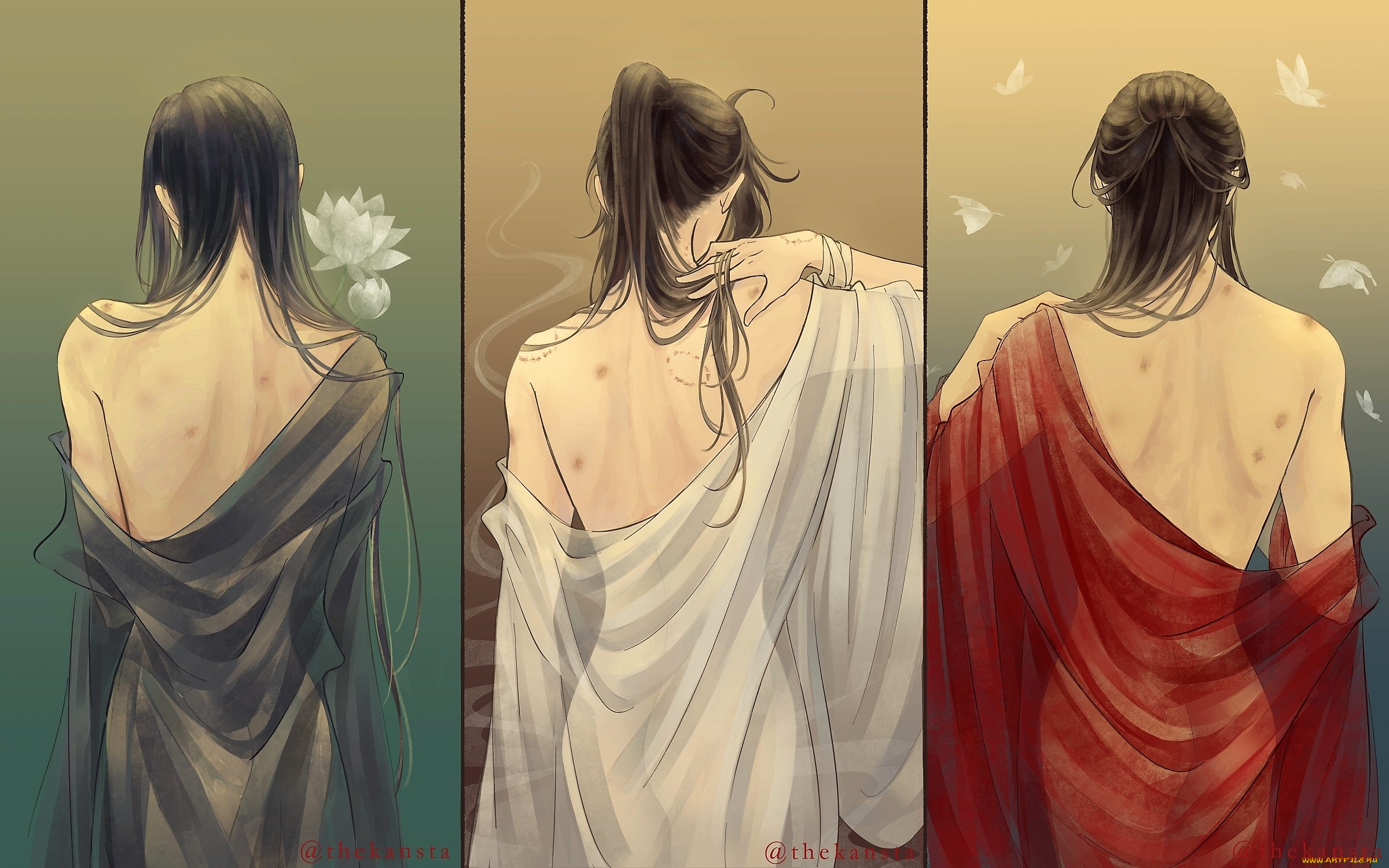 аниме, unknown, , другое, , персонажи, спины