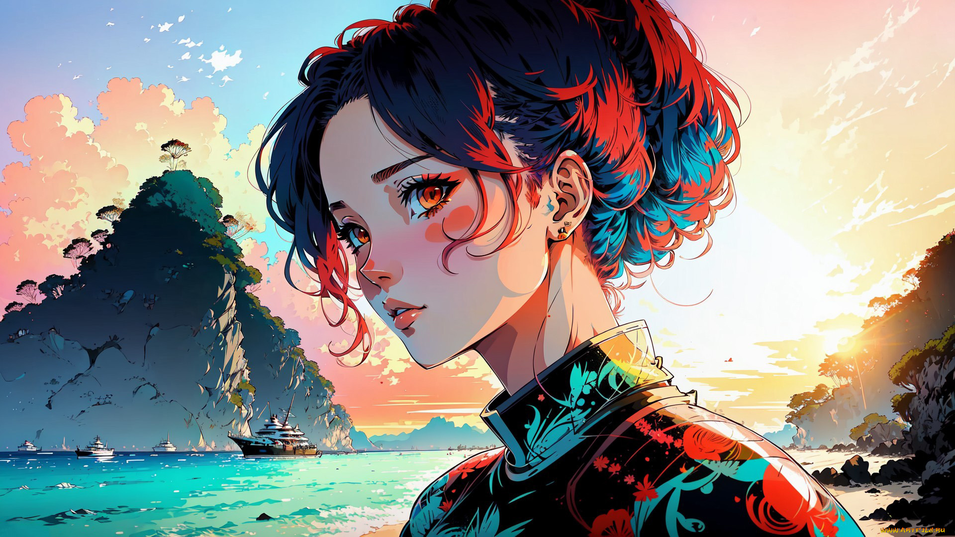 аниме, пейзажи, , природа, нейросети, графика, нейроарт, ai, art, нейронные, сети, рисунки, нейро, искусство