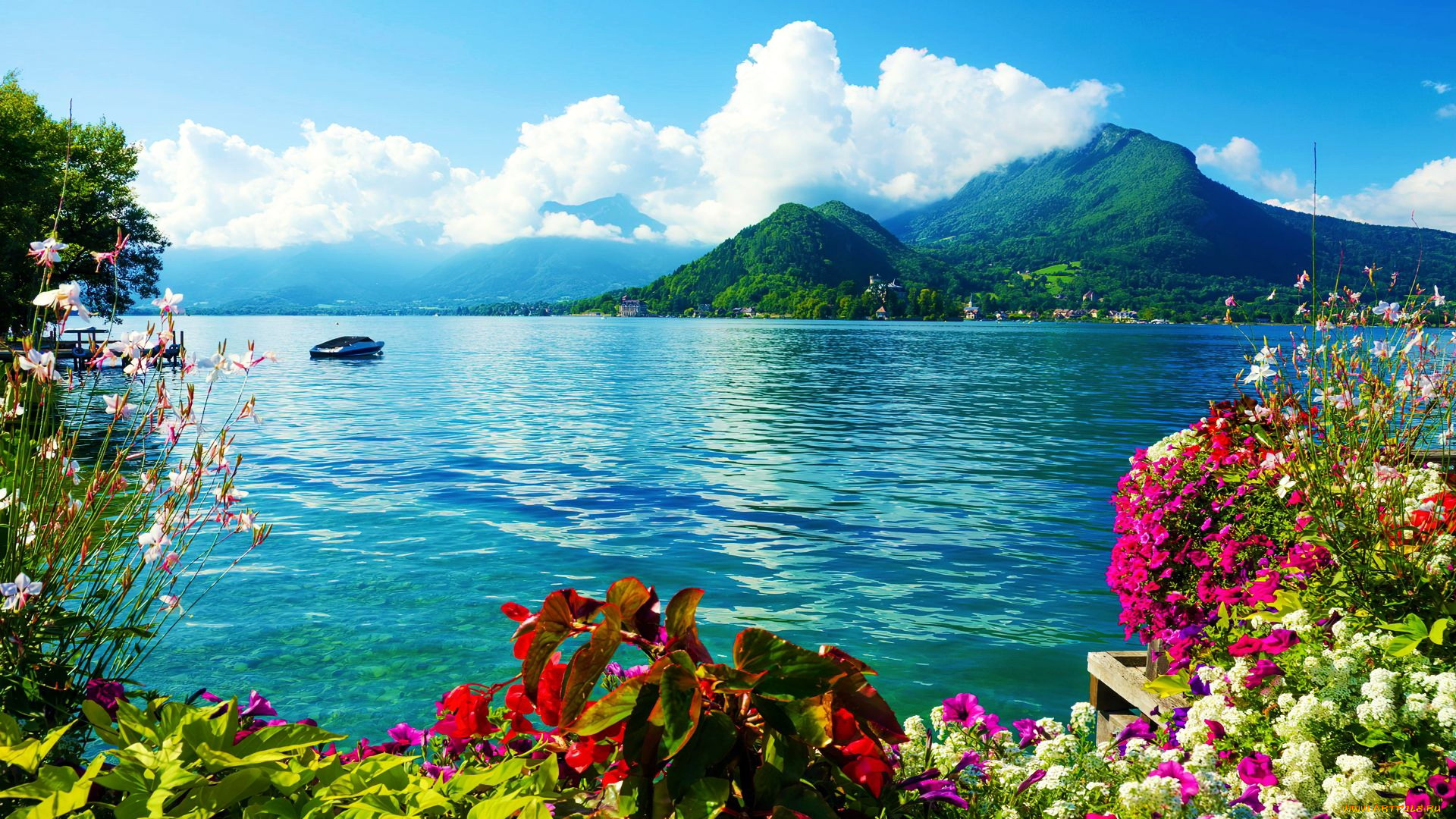 lake, annecy, france, природа, реки, озера, lake, annecy