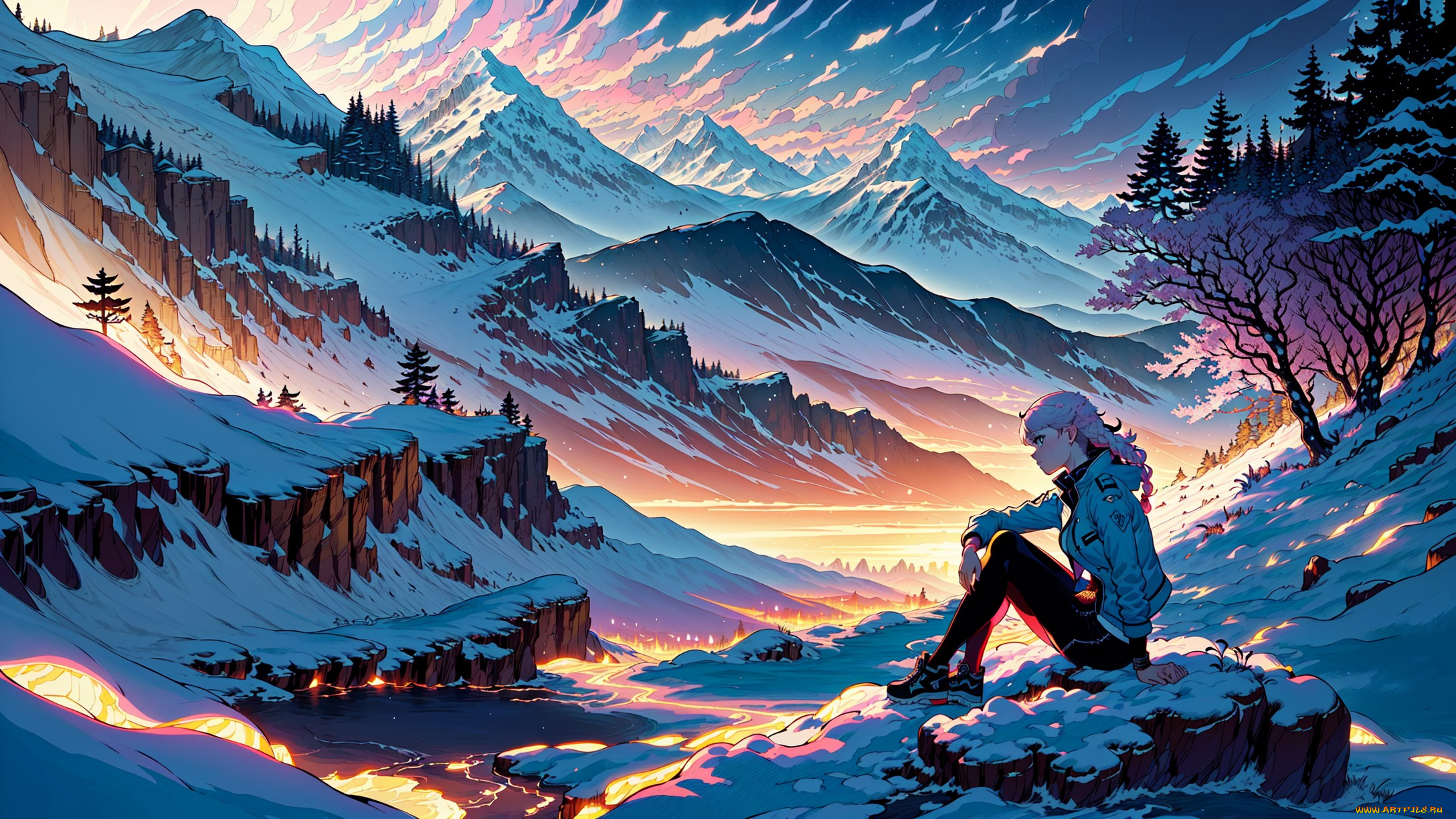 аниме, пейзажи, , природа, нейросети, графика, нейроарт, ai, art, нейронные, сети, рисунки, нейро, искусство