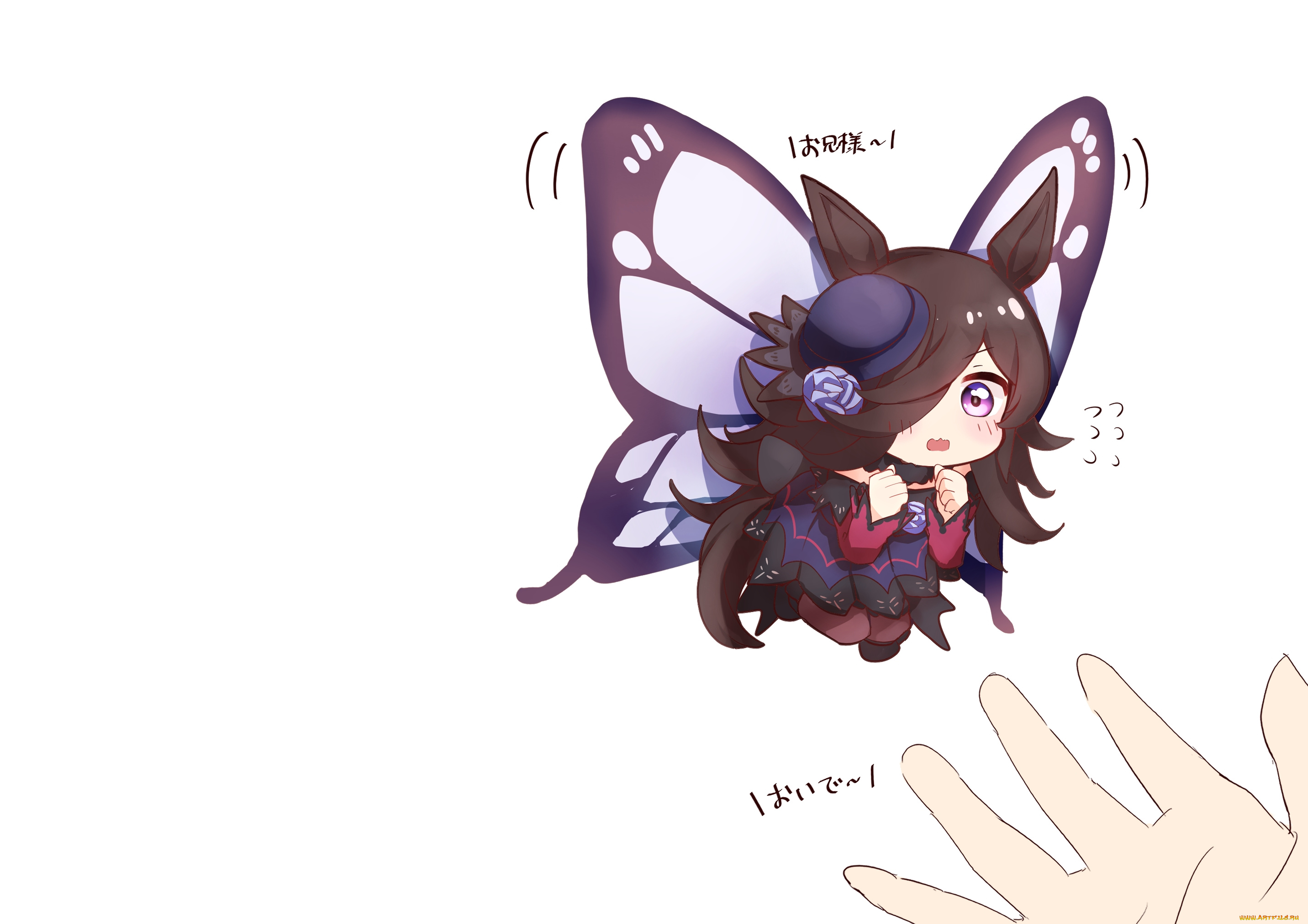 аниме, uma, musume, , pretty, derby, бабочка