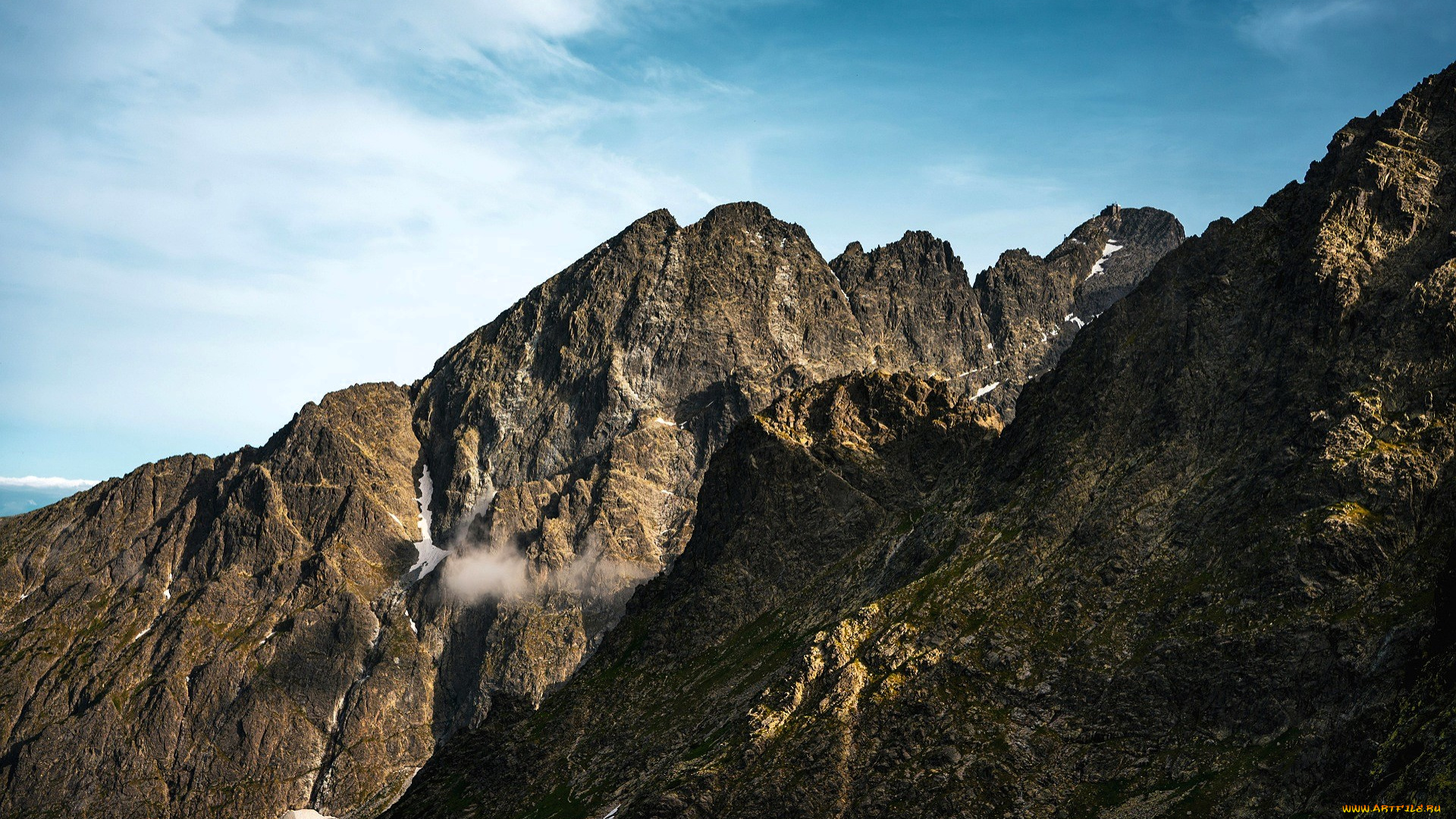 природа, горы, скалы, облако, небо