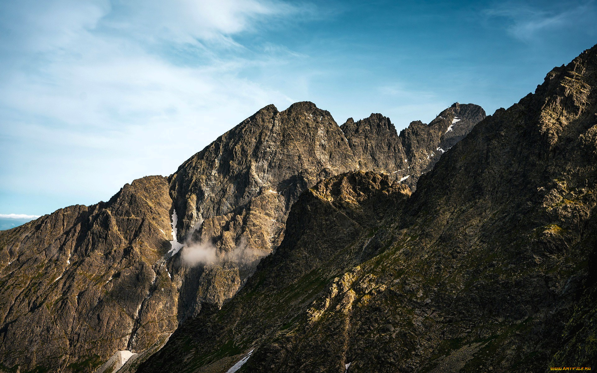 природа, горы, скалы, облако, небо