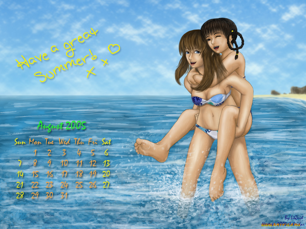 календари, аниме