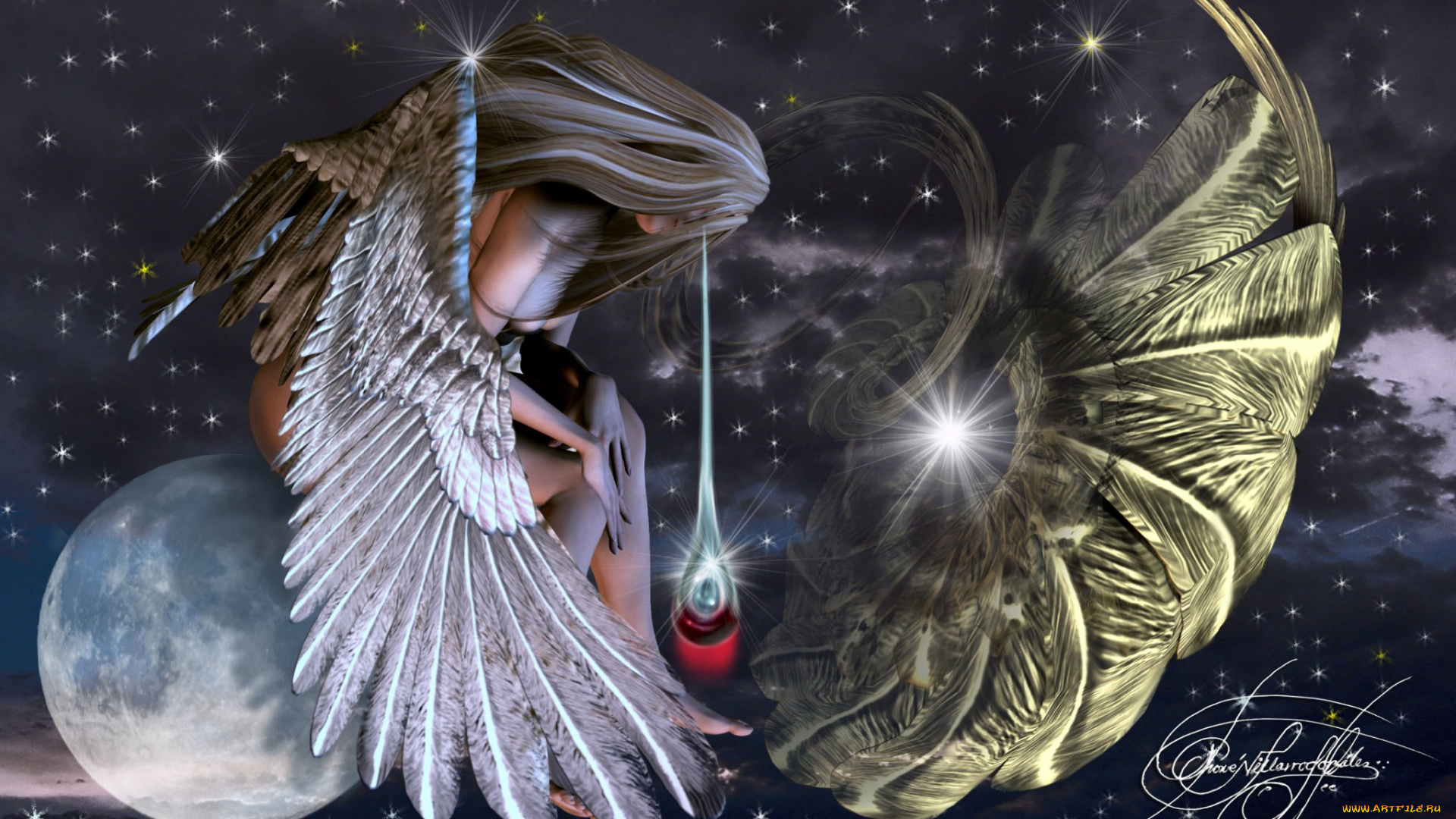 3д, графика, angel, ангел