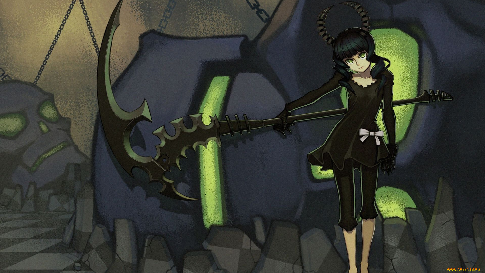 аниме, black, rock, shooter