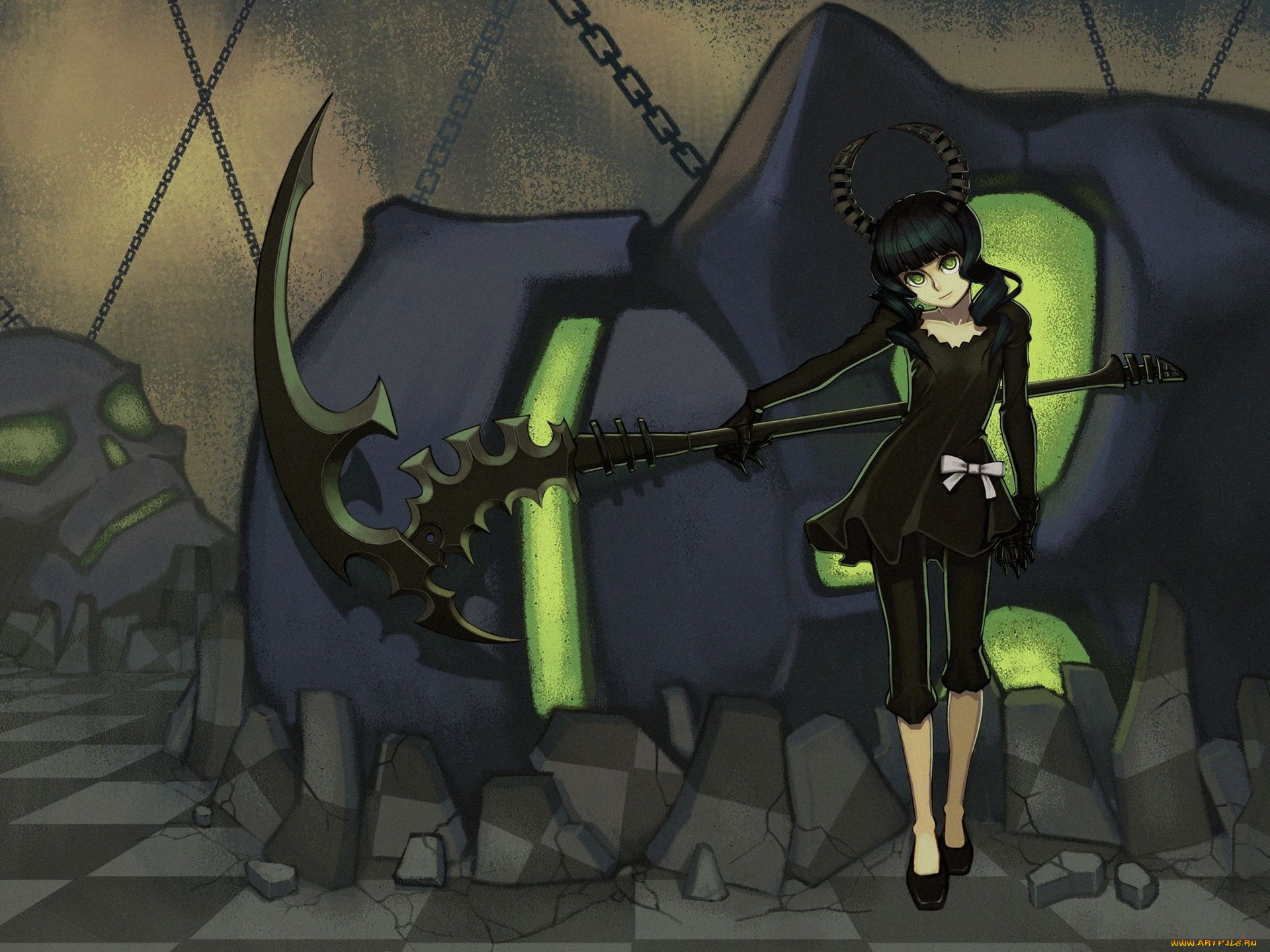 аниме, black, rock, shooter