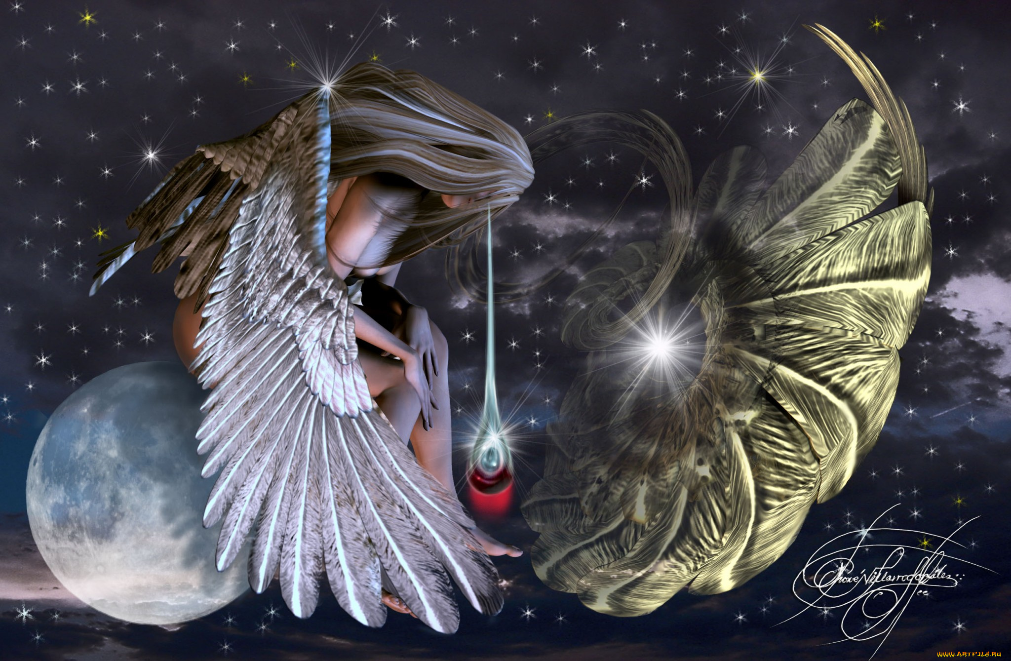 3д, графика, angel, ангел