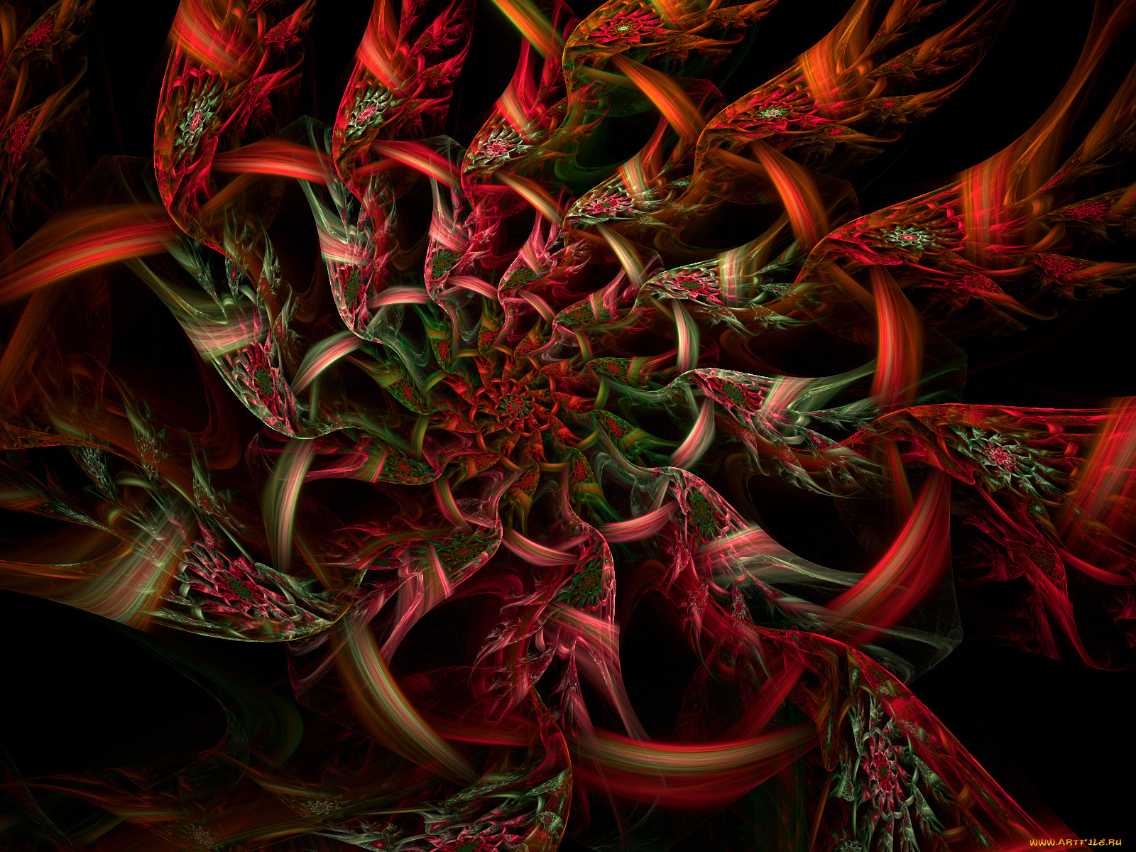 3д, графика, fractal, фракталы, цвета, фрактал, тёмный, узор