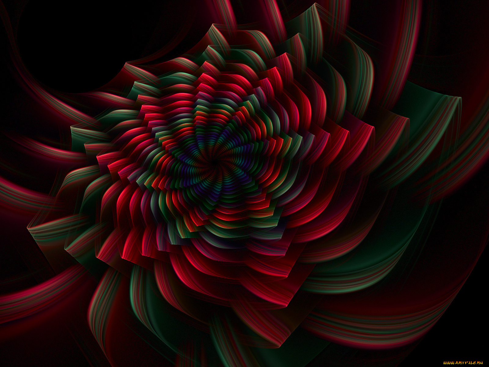 3д, графика, fractal, фракталы, тёмный, фрактал, узор