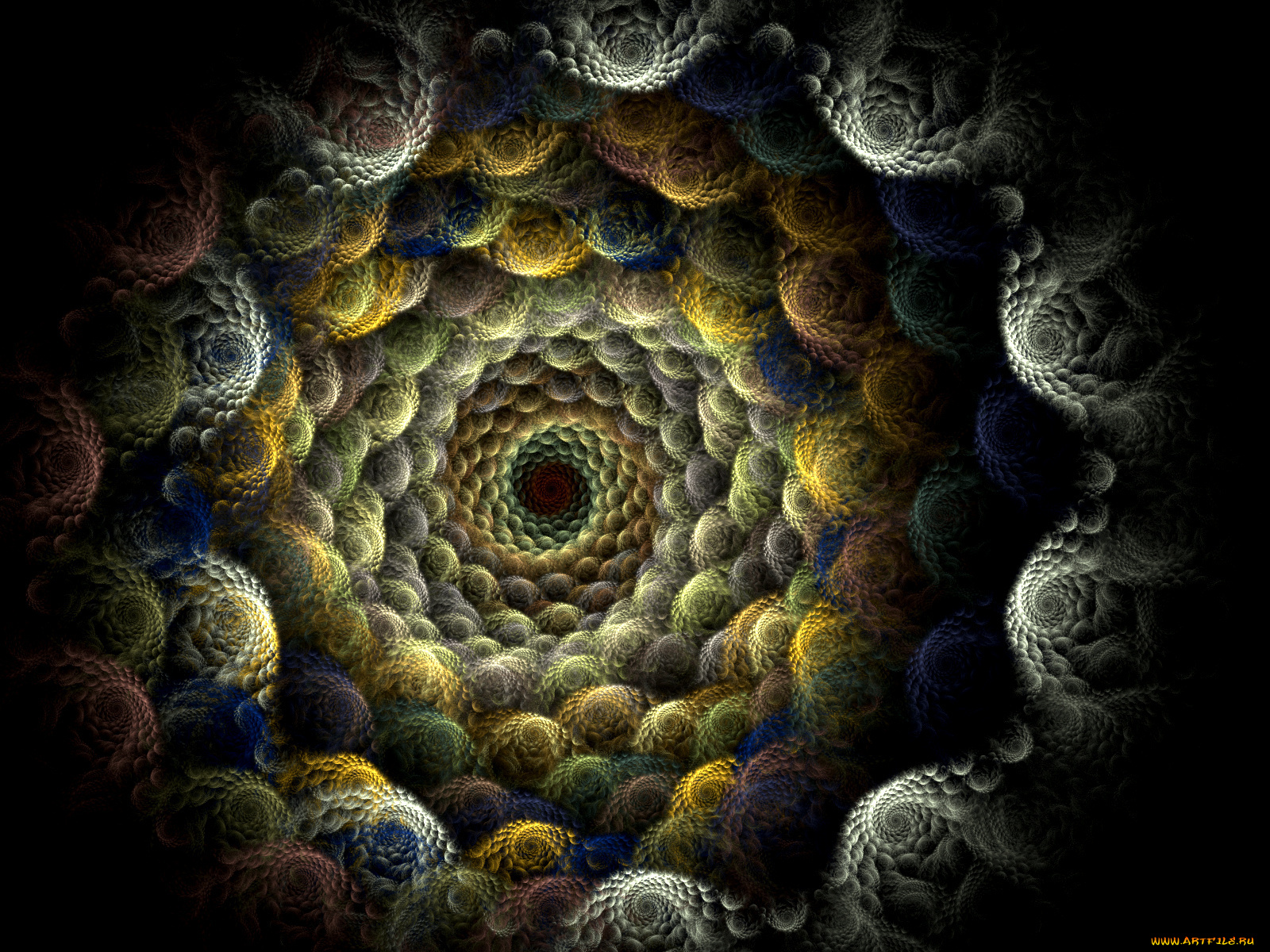 3д, графика, fractal, фракталы, тёмный, фрактал, узор