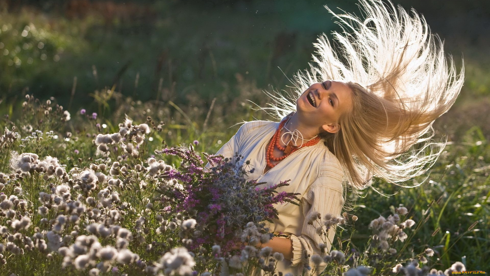 _Unsort, -НЕ, ВЫБИРАТЬ, , , девушки, , не, выбирать, луг, волосы, цветы, настроение, блондинка