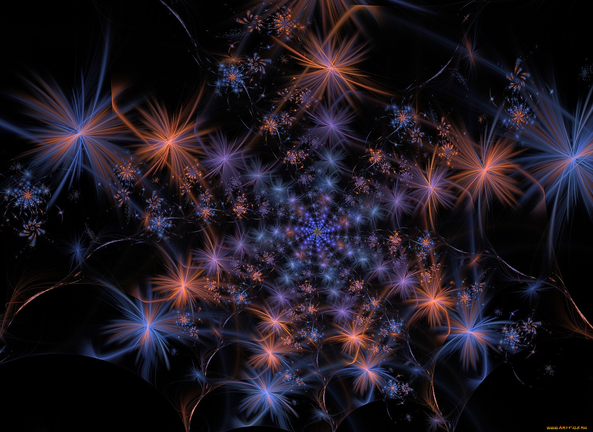 3д, графика, fractal, фракталы, фрактал, цвета, узор