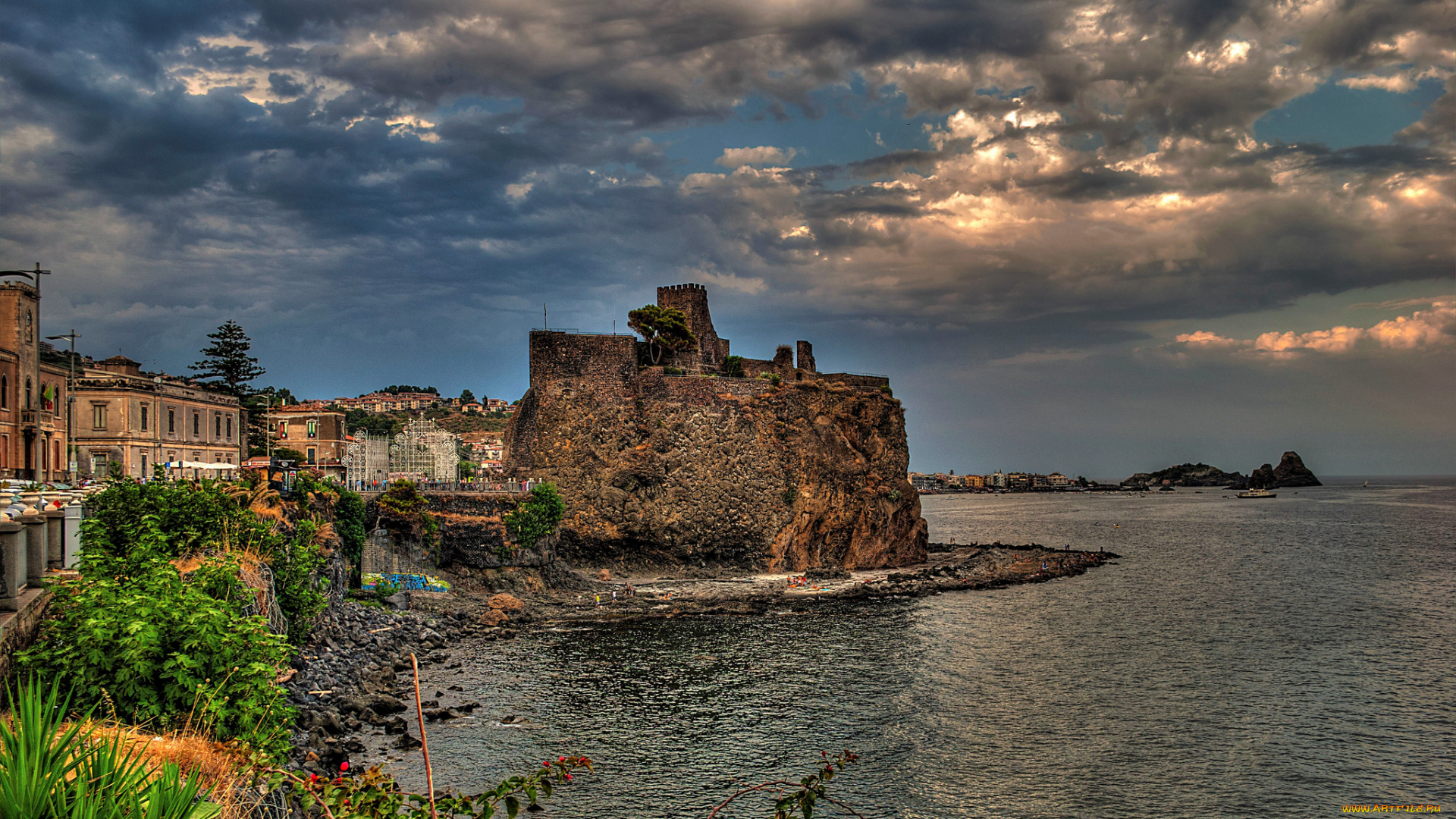 aci, castello, sicily, italy, города, улицы, площади, набережные, сицилия, ачи-кастелло, скала, италия, средиземное, море, замок, побережье