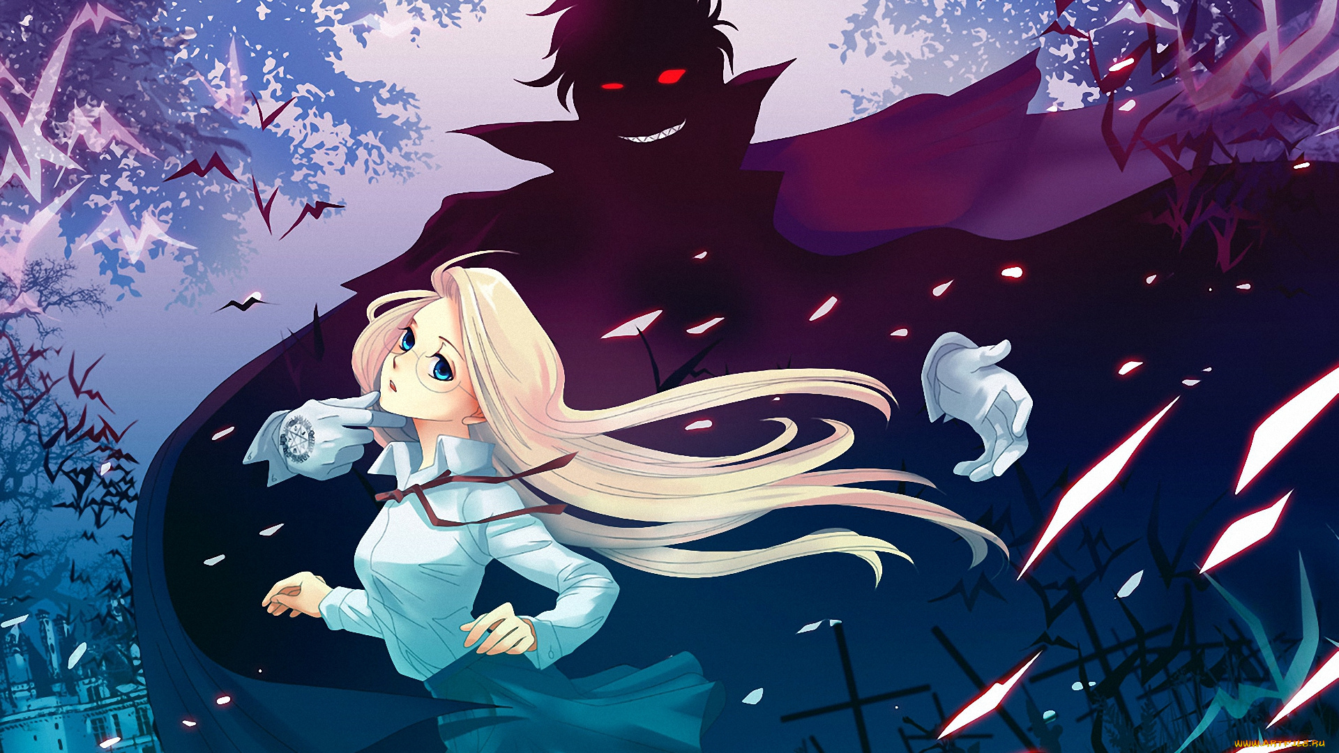 аниме, hellsing, вампир, alucard, integra