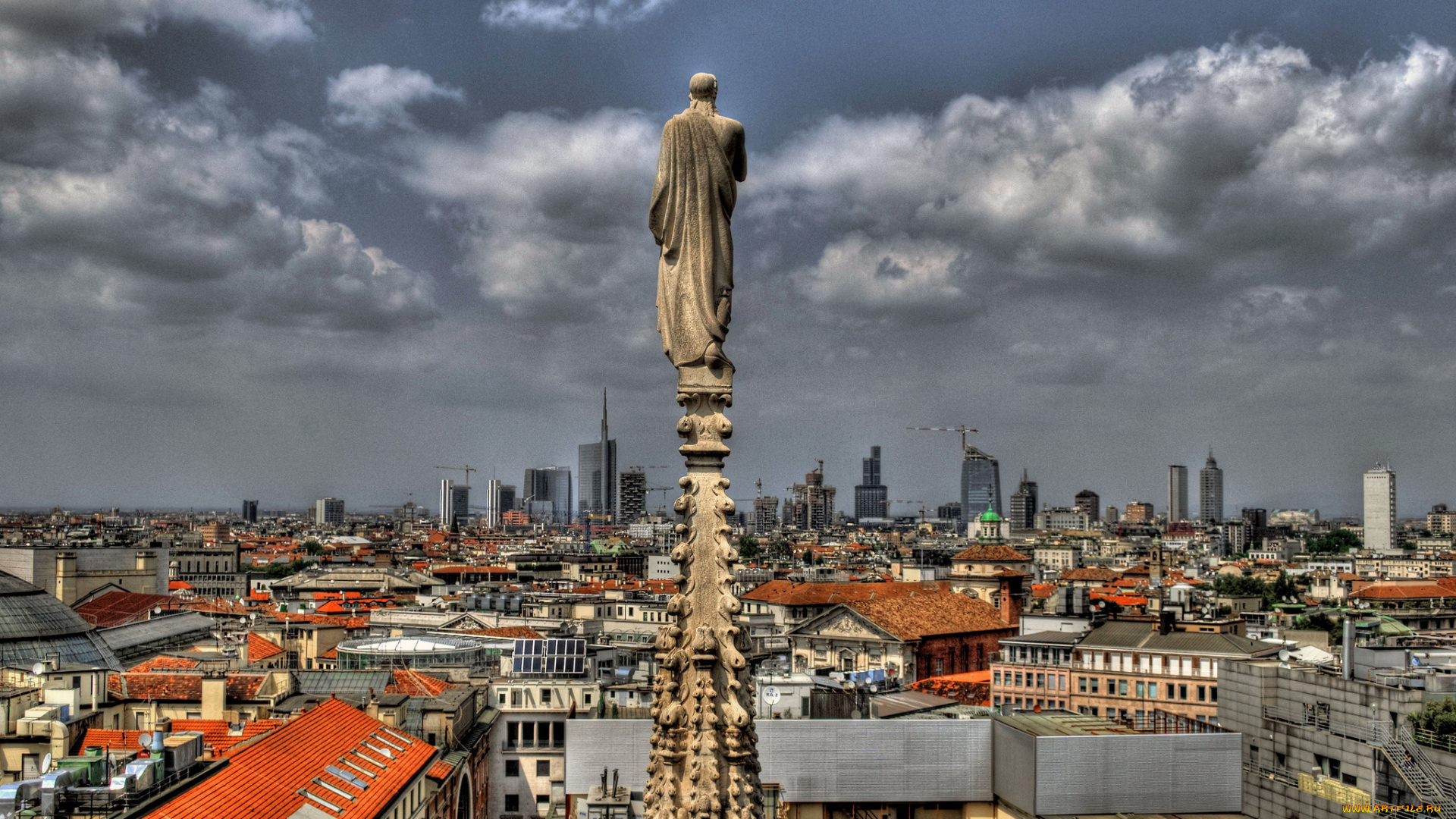 milan, lombardy, italy, города, панорамы, милан, ломбардия, италия, ангел-хранитель, здания