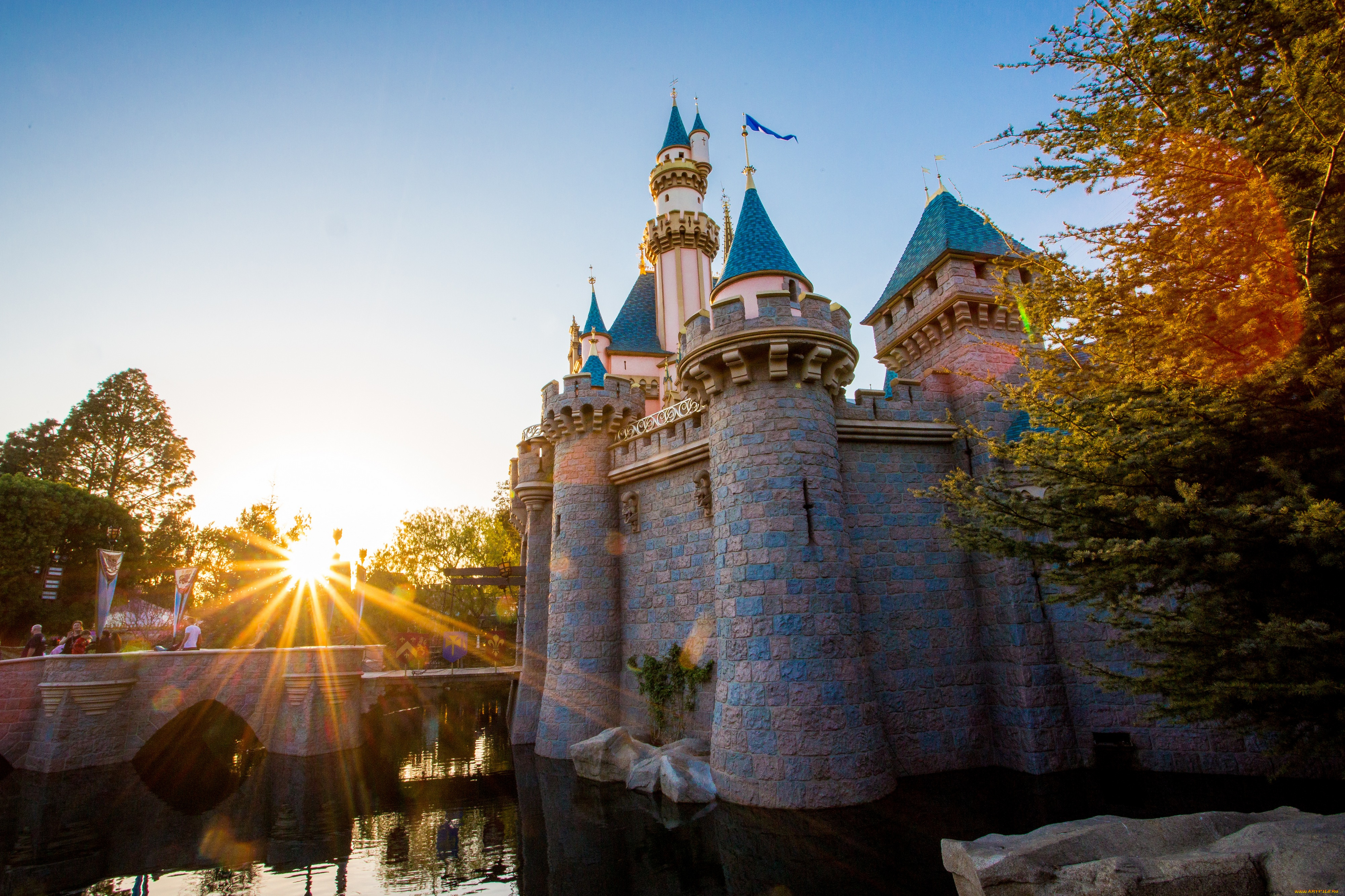 города, диснейленд, замок, спящей, красавицы