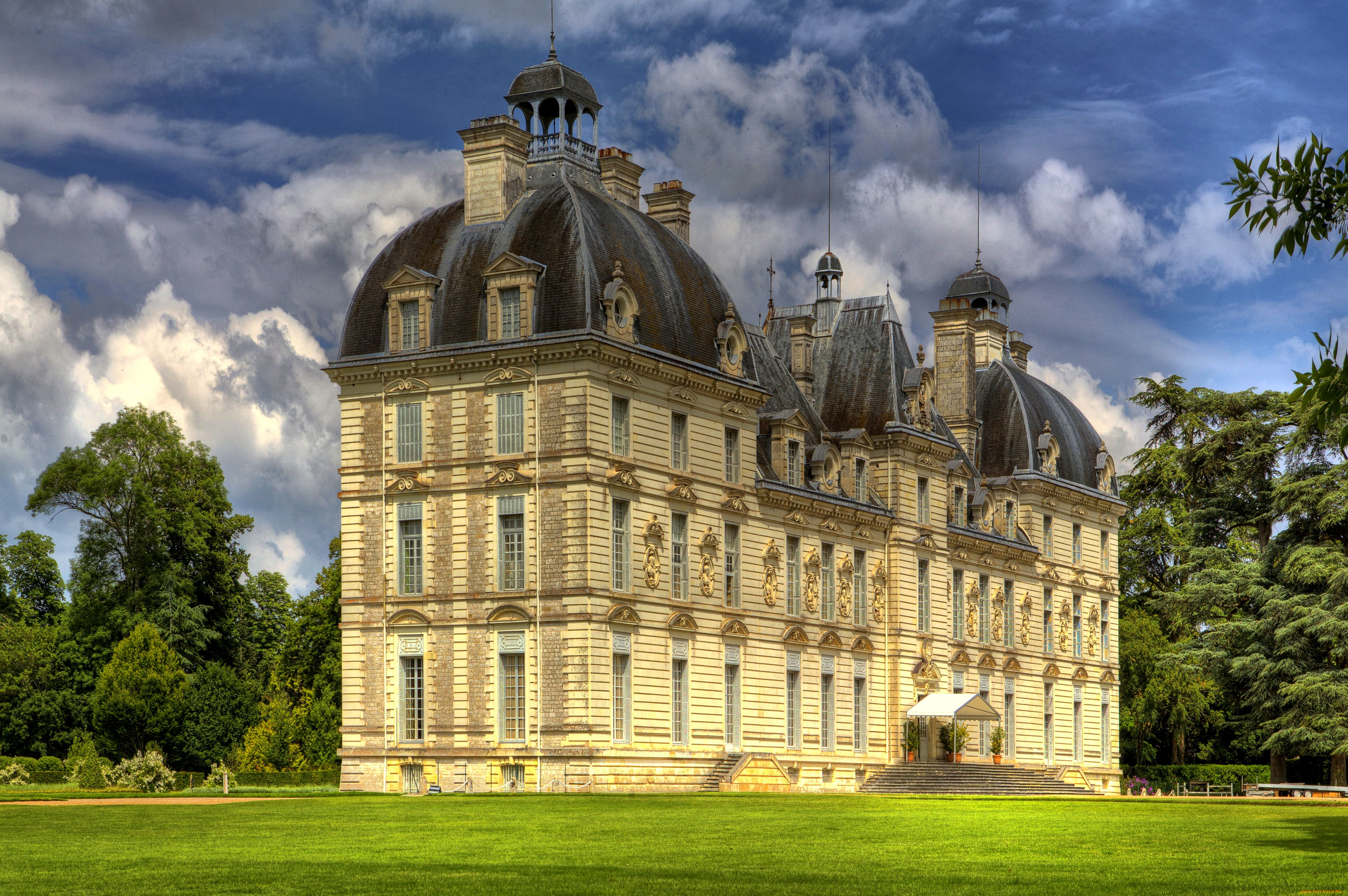 замок, шеверни, города, замки, луары, франция