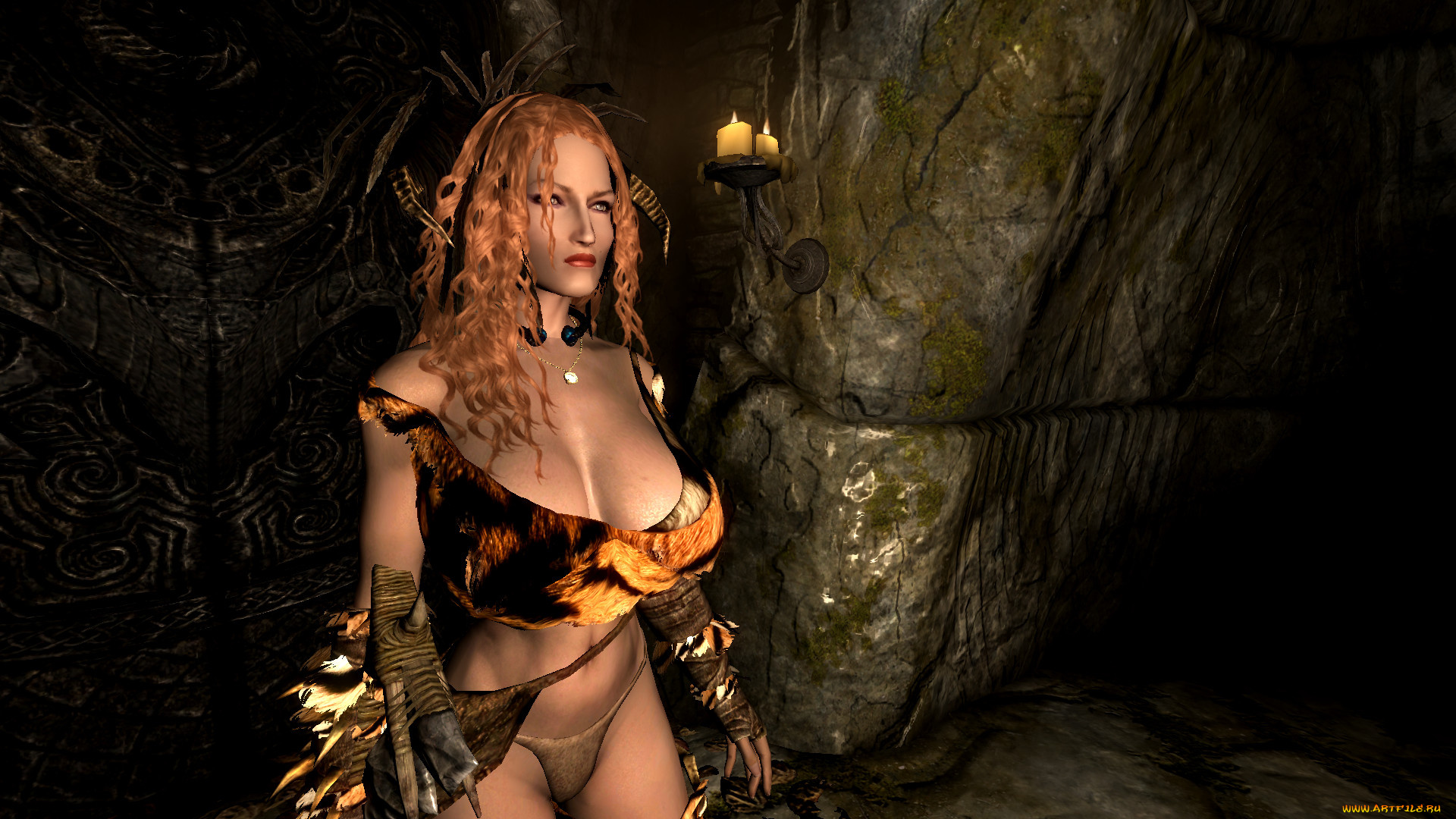 3д, графика, амазонки, , amazon, свечи, взгляд, девушка