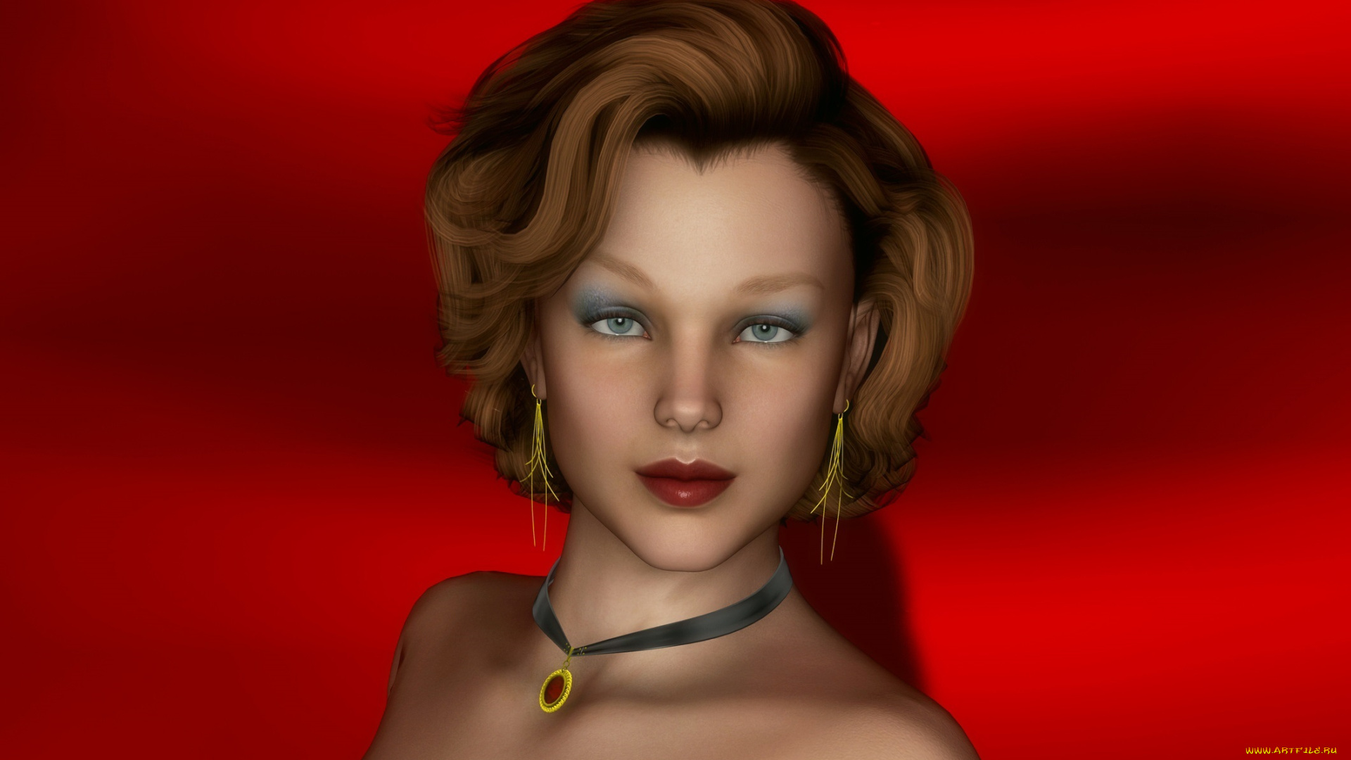 3д, графика, портрет, , portraits, фон, взгляд, девушка