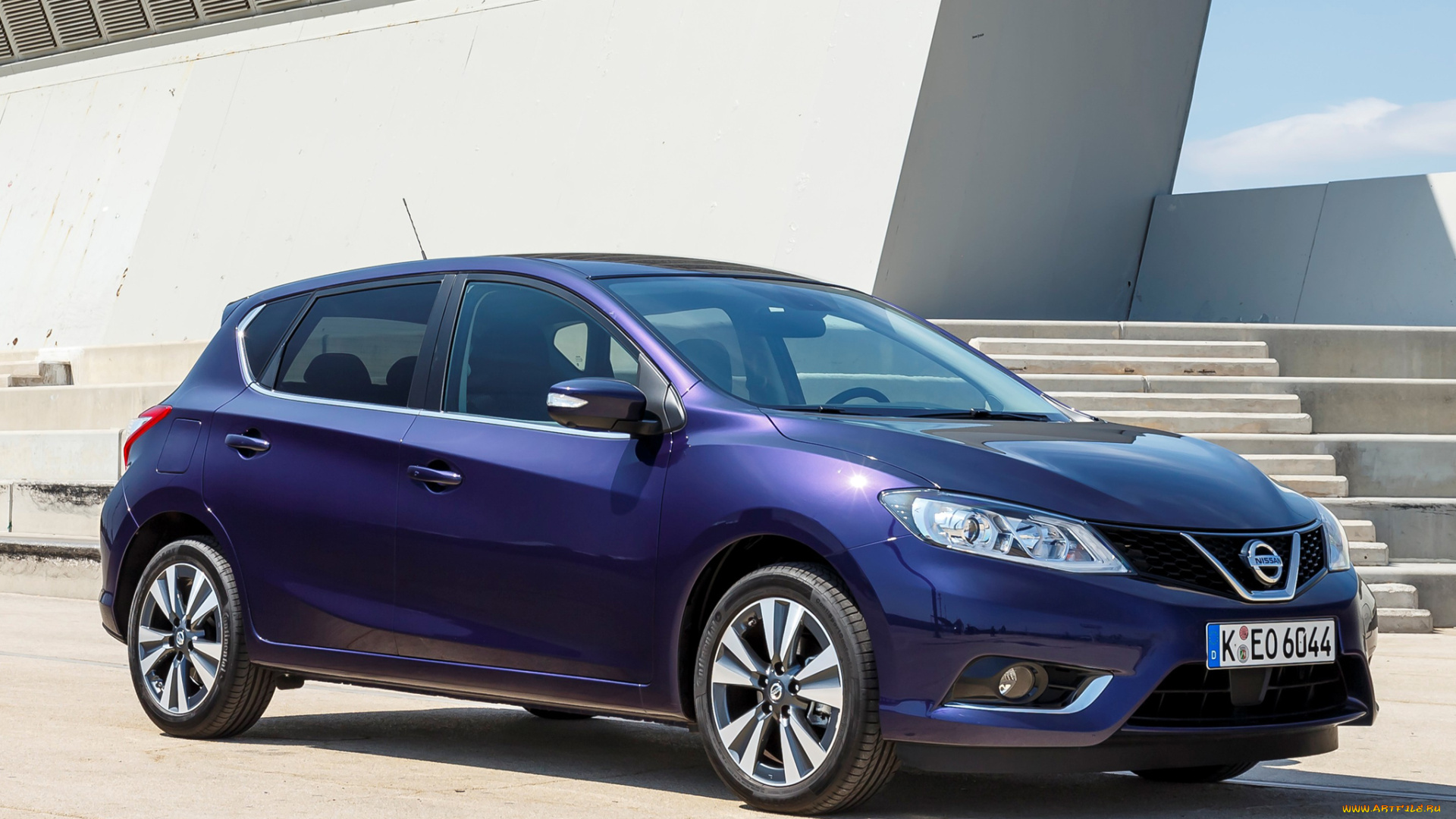 автомобили, nissan, datsun, pulsar, синий, 2014г