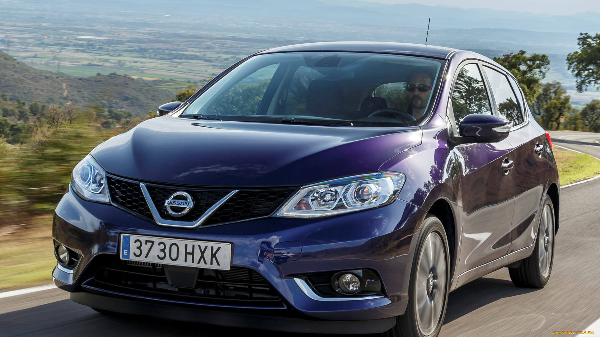 автомобили, nissan, datsun, pulsar, синий, 2014г