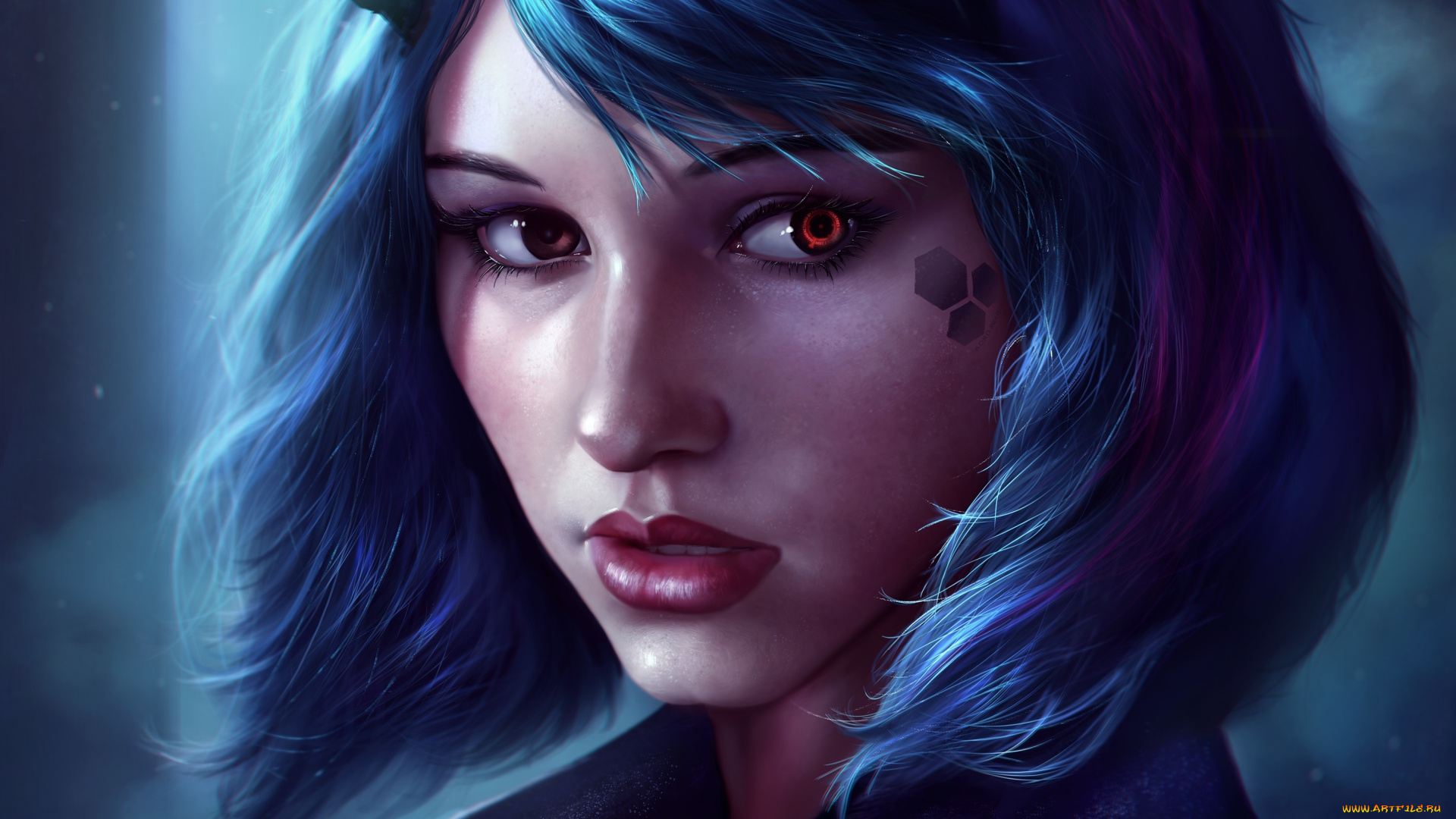 фэнтези, девушки, очки, куртка, андроид, киборг, девушка