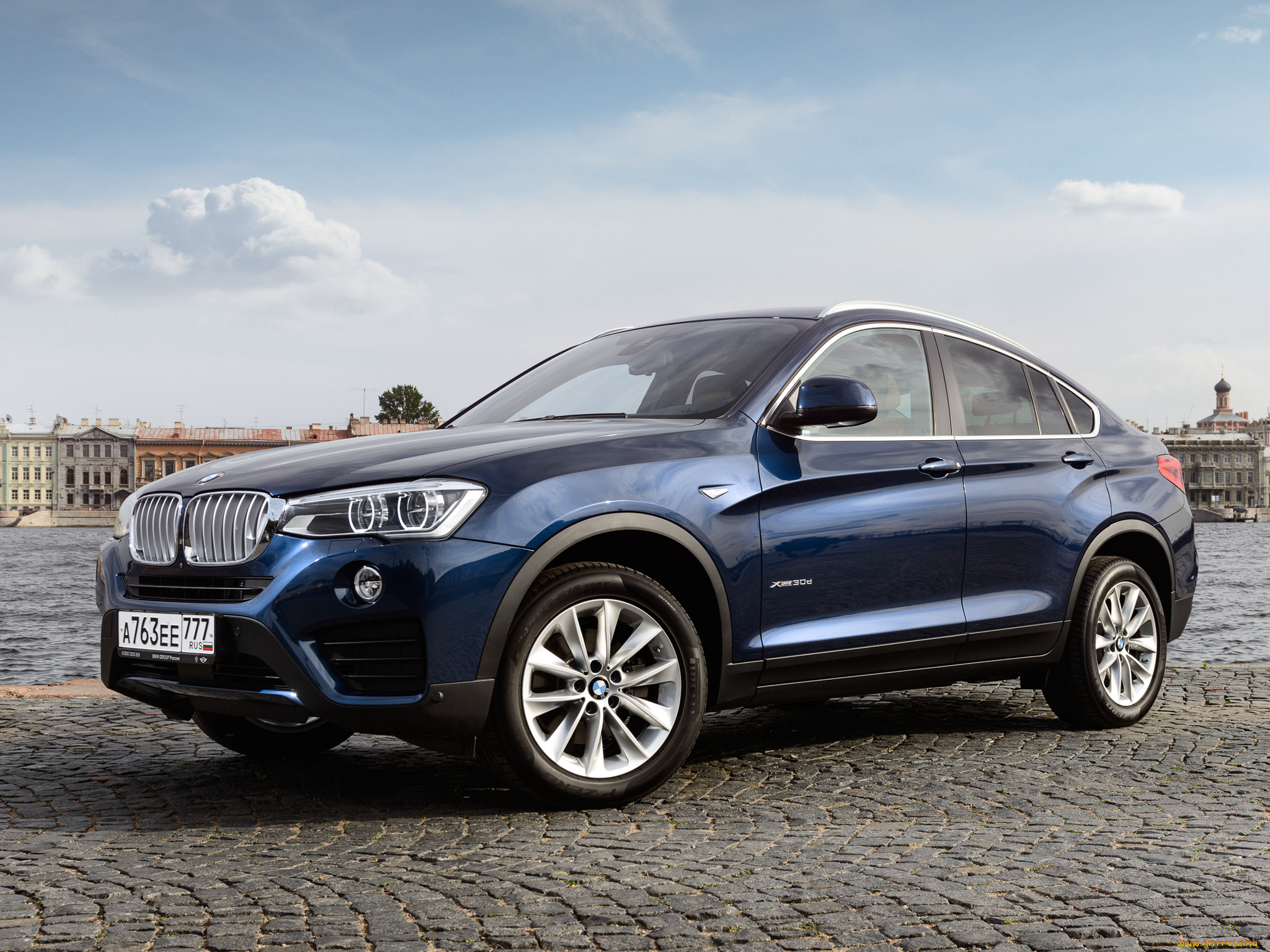 автомобили, bmw, f26, xdrive30d, x4, синий, 2014г