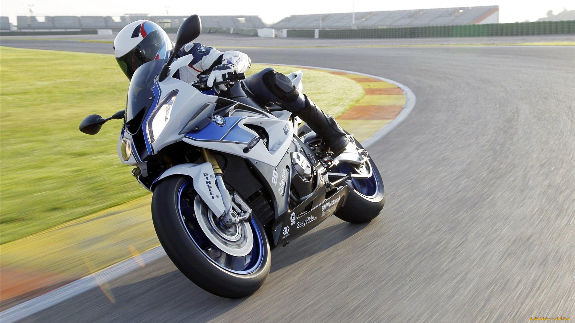 мотоциклы, bmw, мотоцикл, трасса, мотоциклист, поворот, скорость