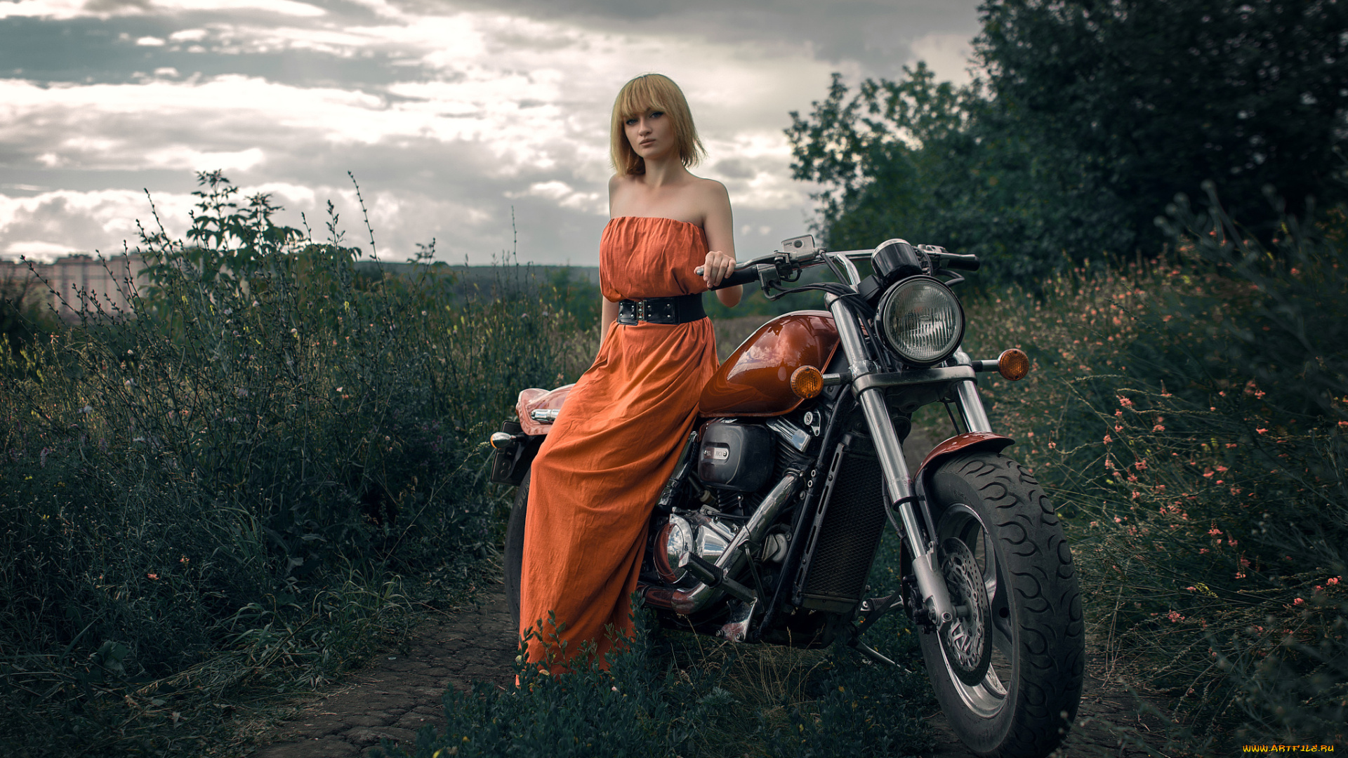 мотоциклы, мото, с, девушкой, kristina