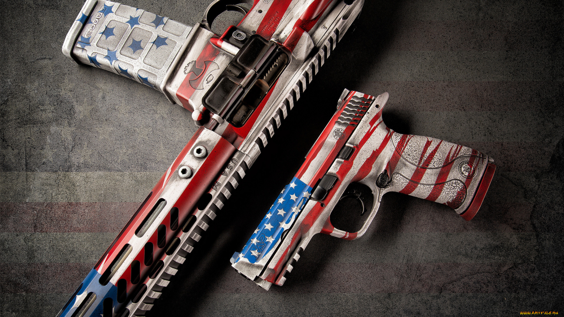 оружие, пистолеты, стиль, пистолет, штурмовая, винтовка, фон