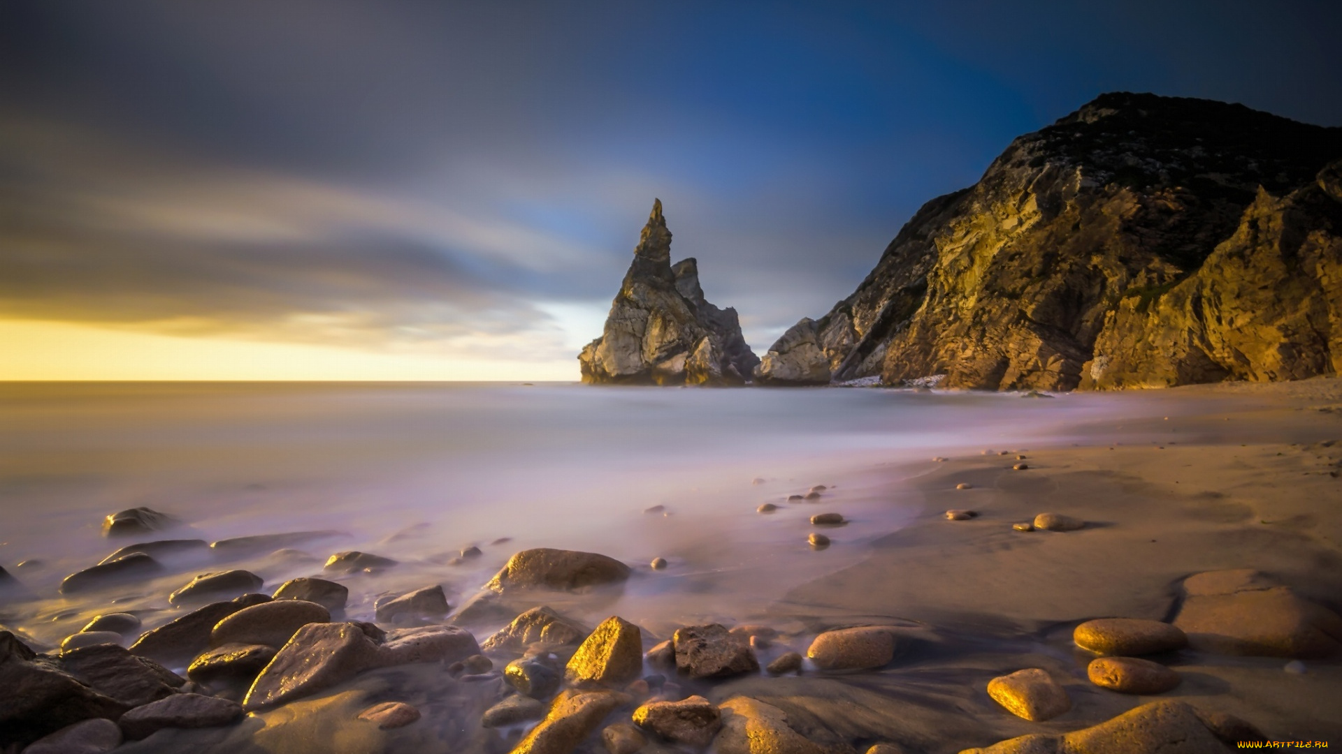 природа, побережье, камни, песок, скалы