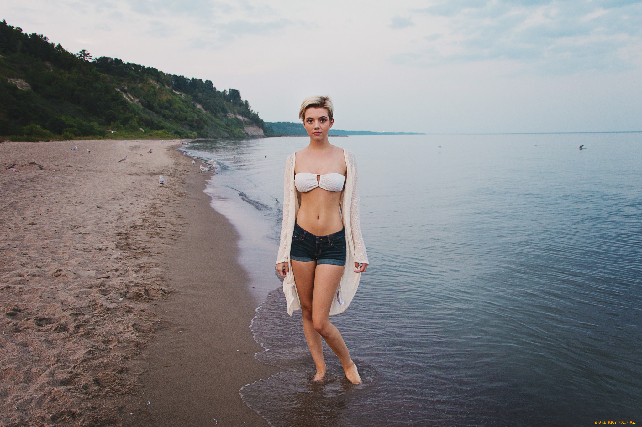 девушки, -unsort, , блондинки, фон, взгляд, девушка