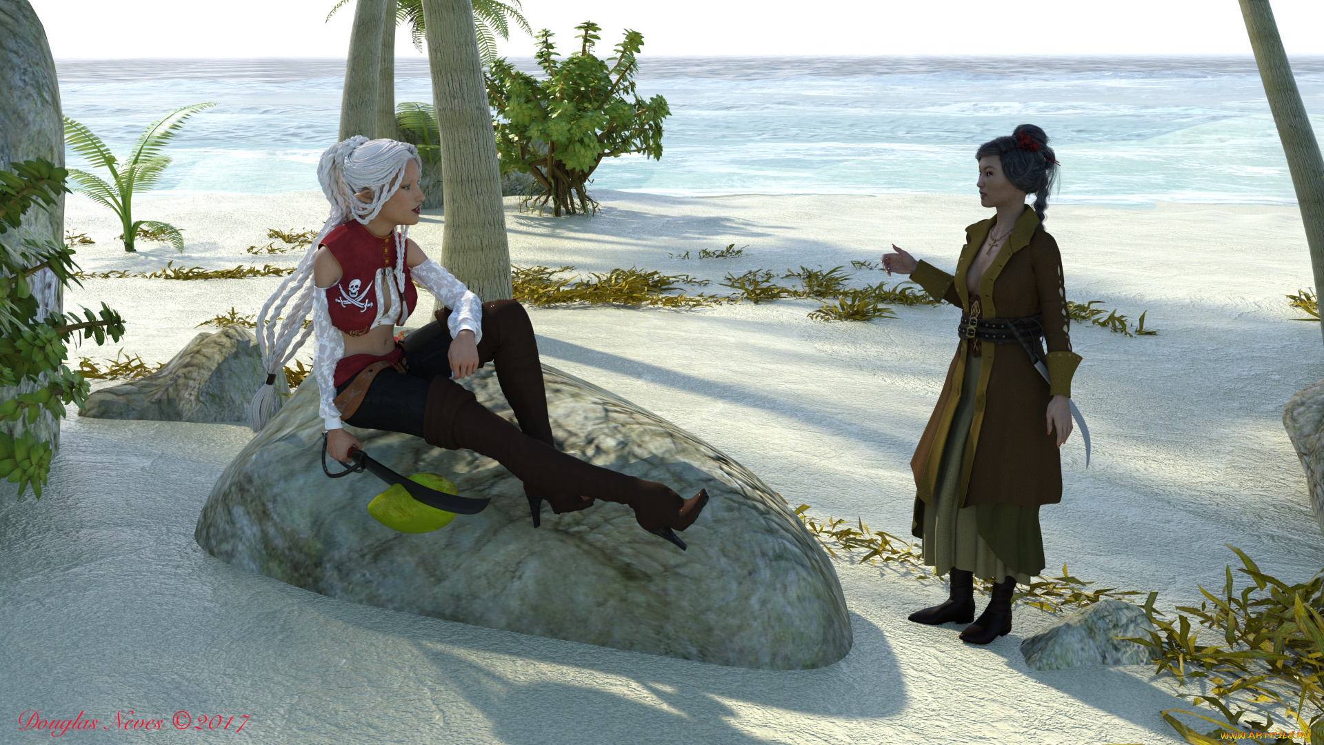 3д, графика, фантазия, , fantasy, фон, взгляд, девушки