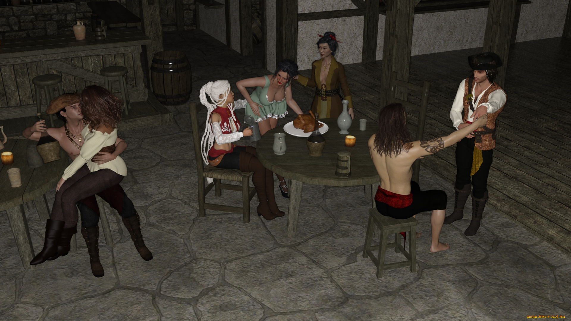 3д, графика, люди, , people, девушки, фон, взгляд