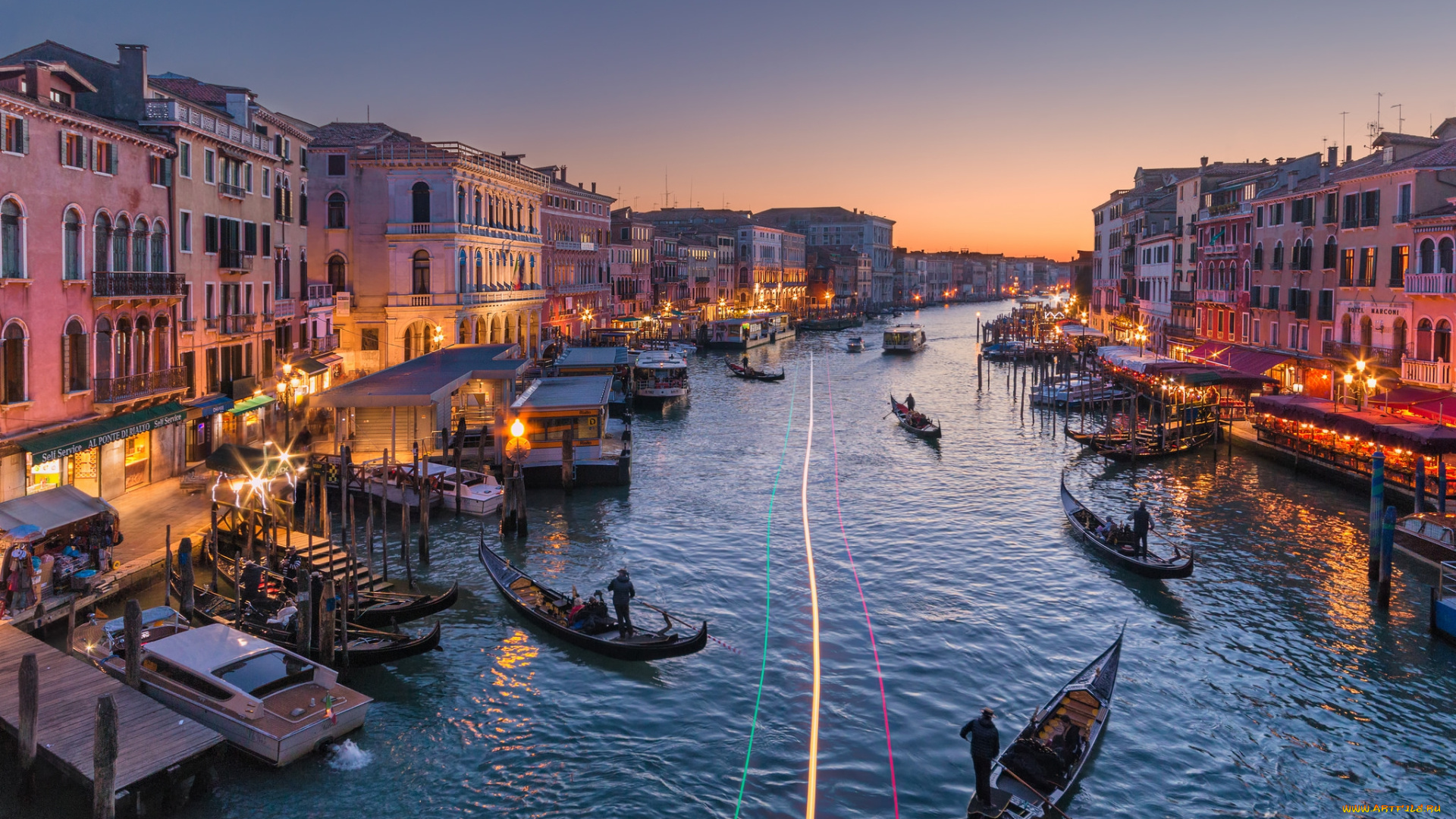 canal, grande, da, rialto, , venezia, города, венеция, , италия, канал