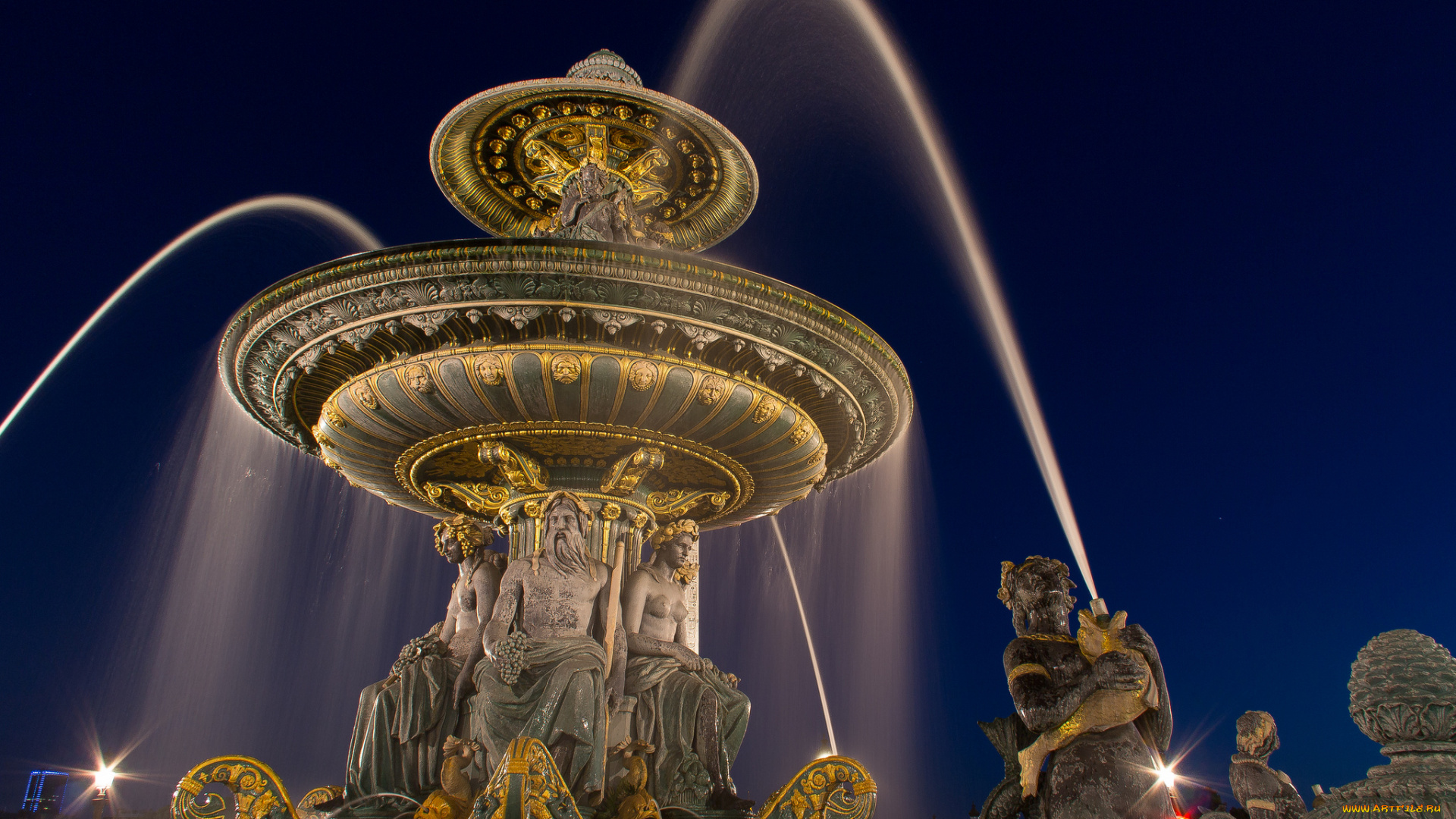 города, -, фонтаны, простор