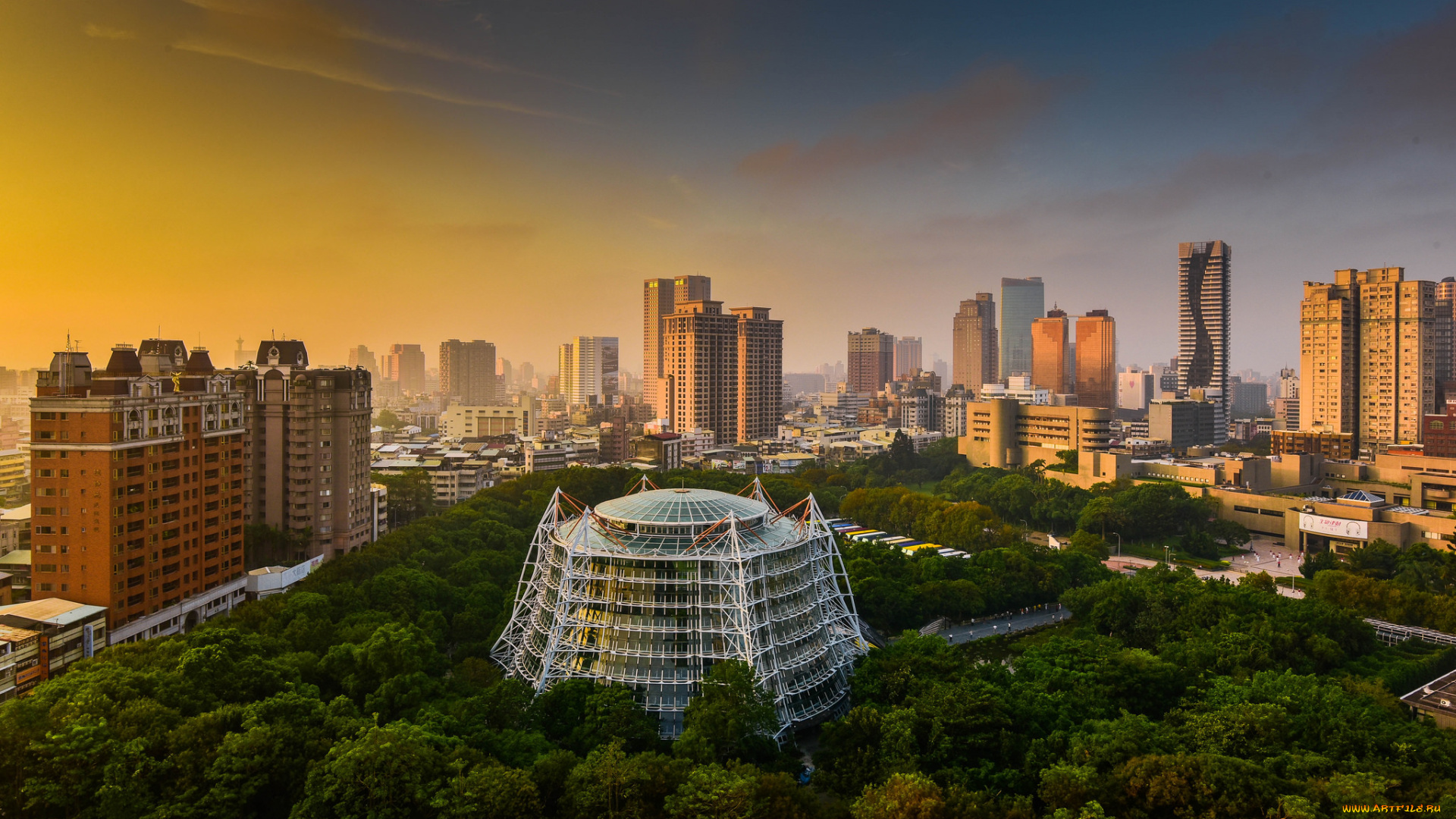 города, -, панорамы, простор