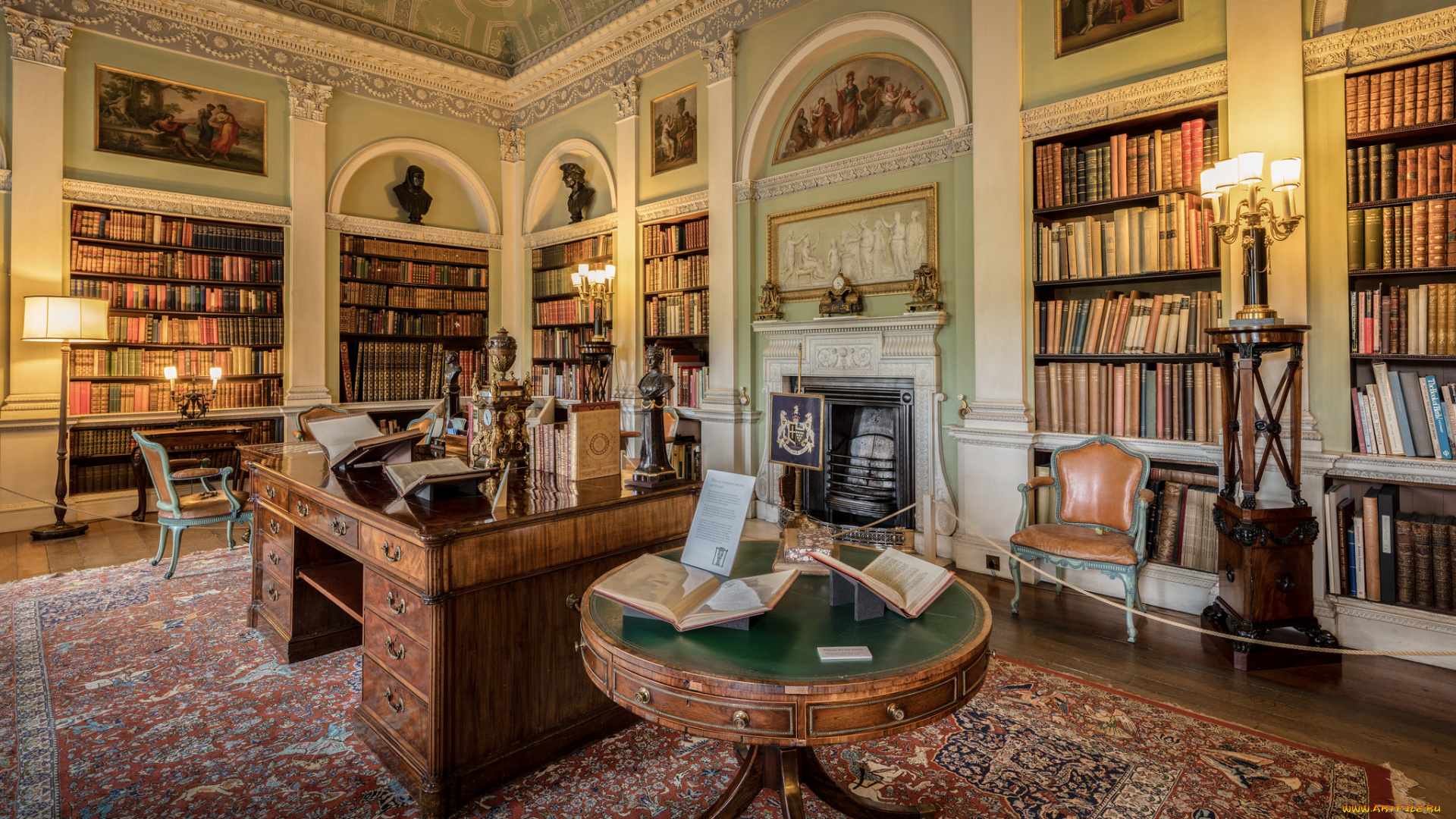 интерьер, кабинет, , библиотека, , офис, меблировка, помещение