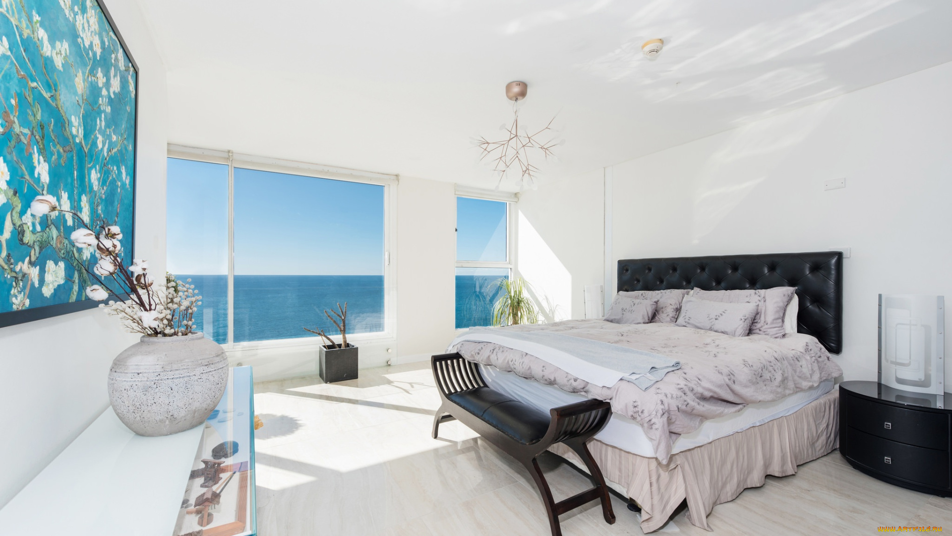 интерьер, спальня, окно, кровать, дизайн