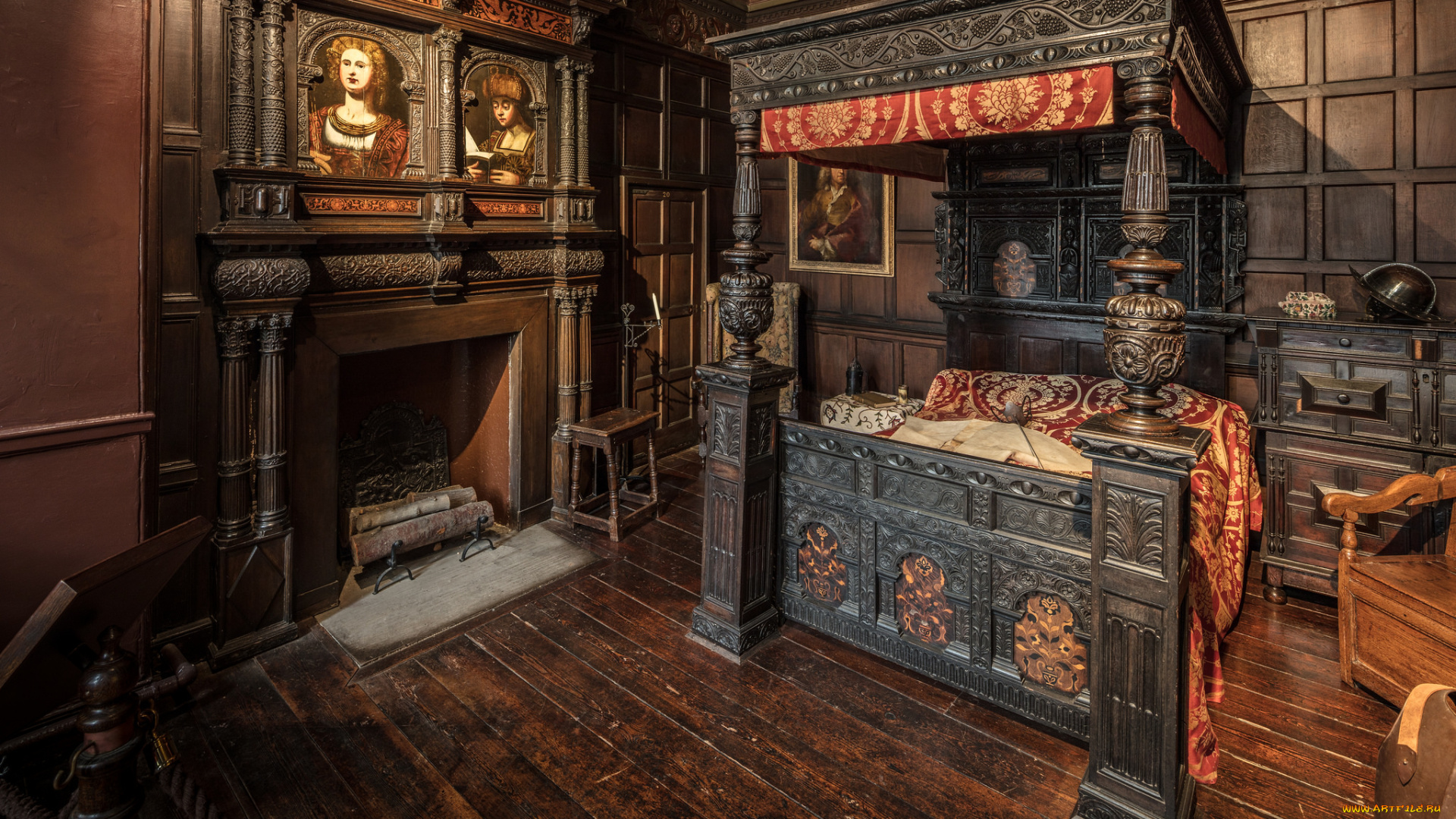 интерьер, спальня, помещение, меблировка