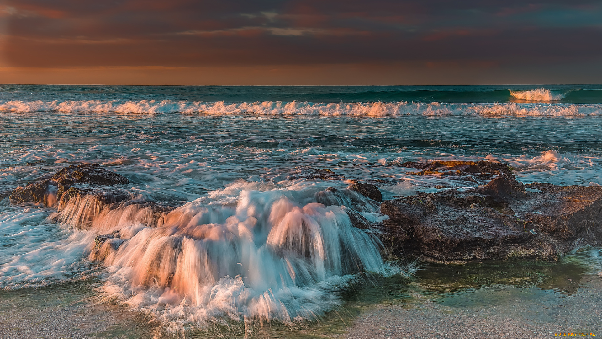 природа, побережье, простор