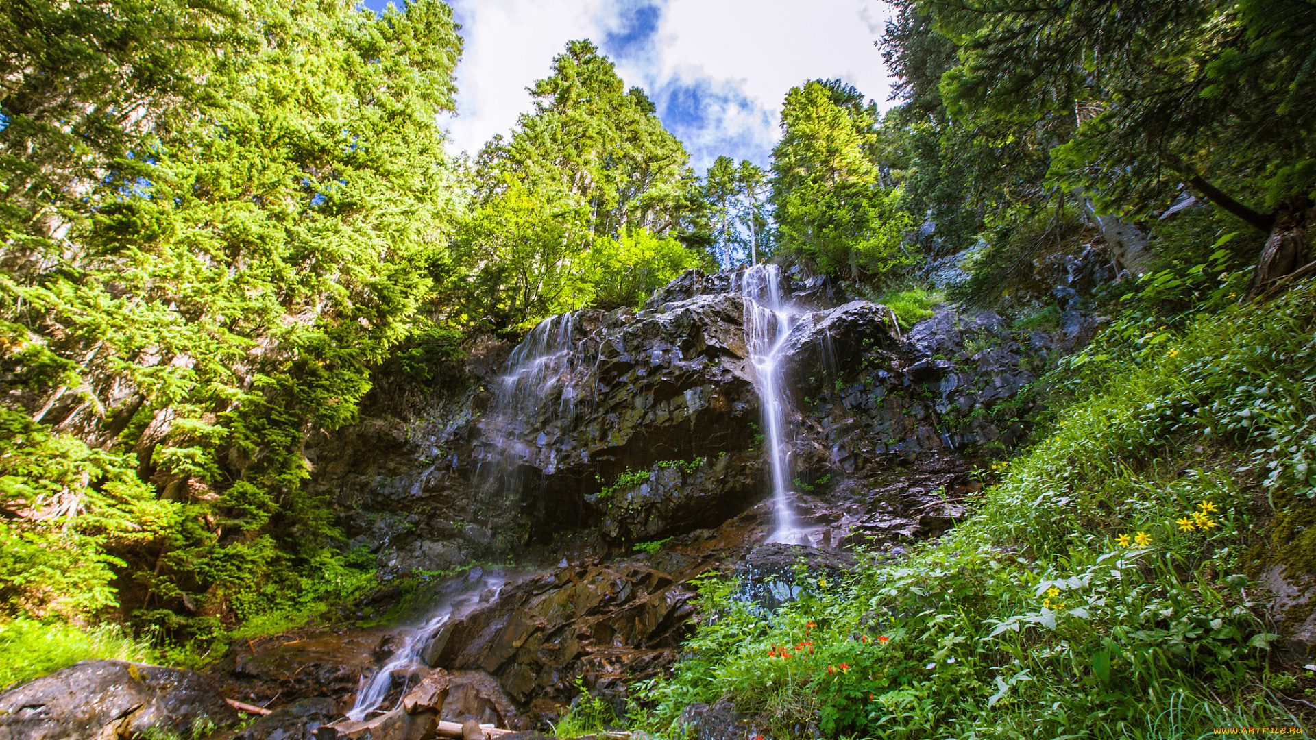 природа, водопады, простор