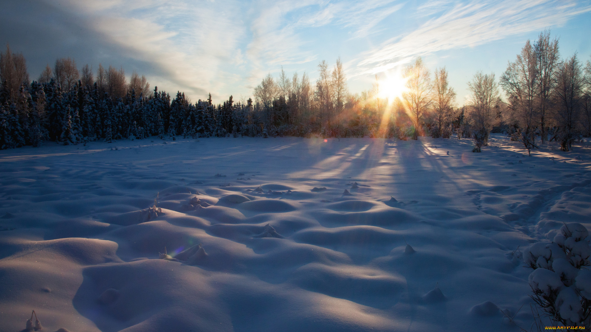 природа, зима, простор