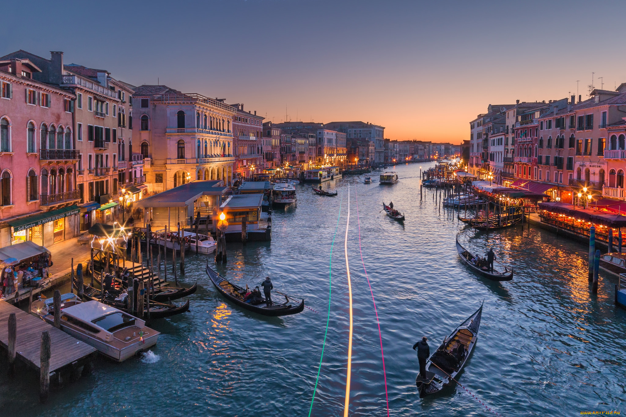 canal, grande, da, rialto, , venezia, города, венеция, , италия, канал