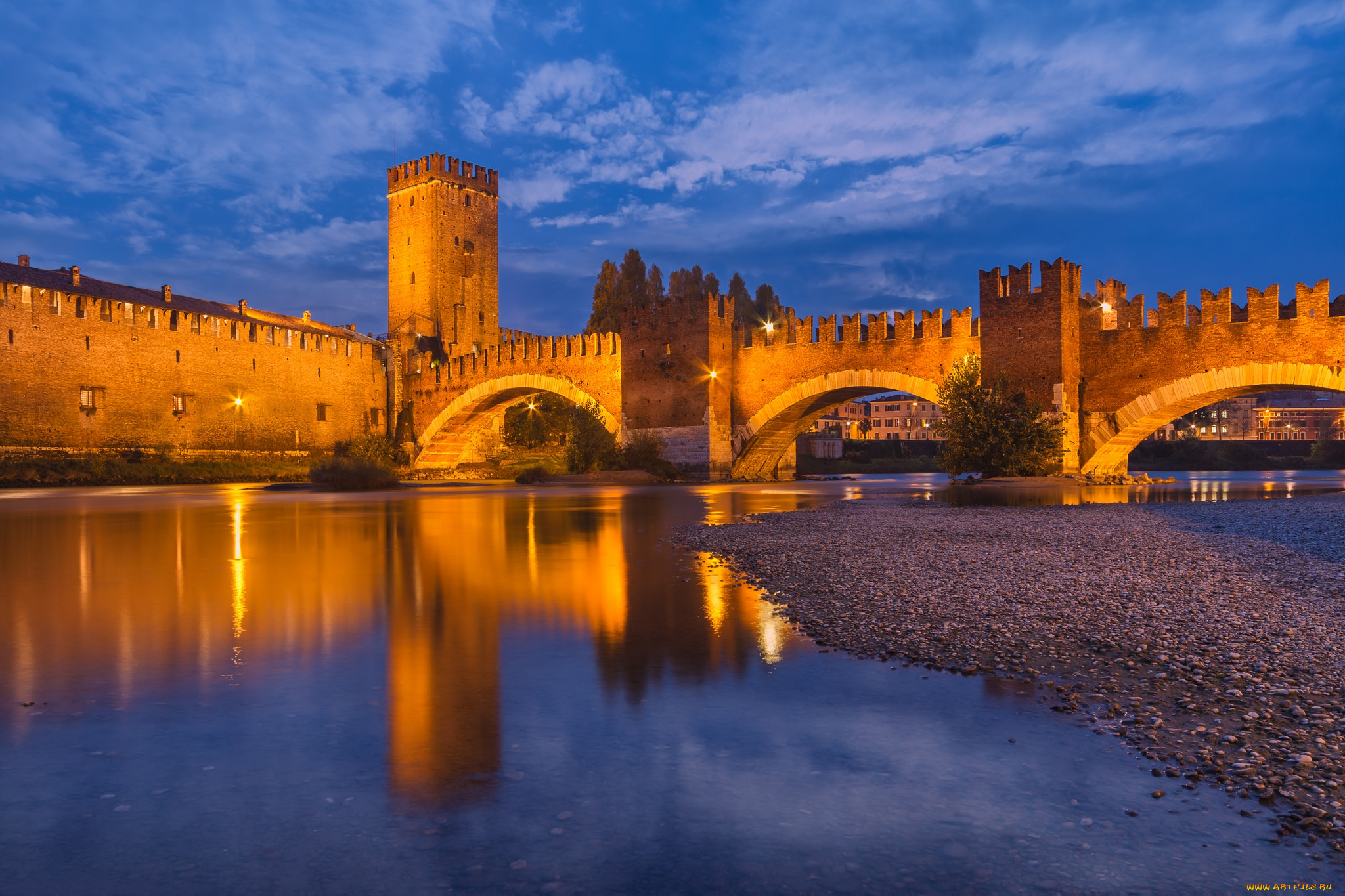 castelvecchio, e, l&, 180, adige, , verona, , veneto, города, верона, , италия, мост, река