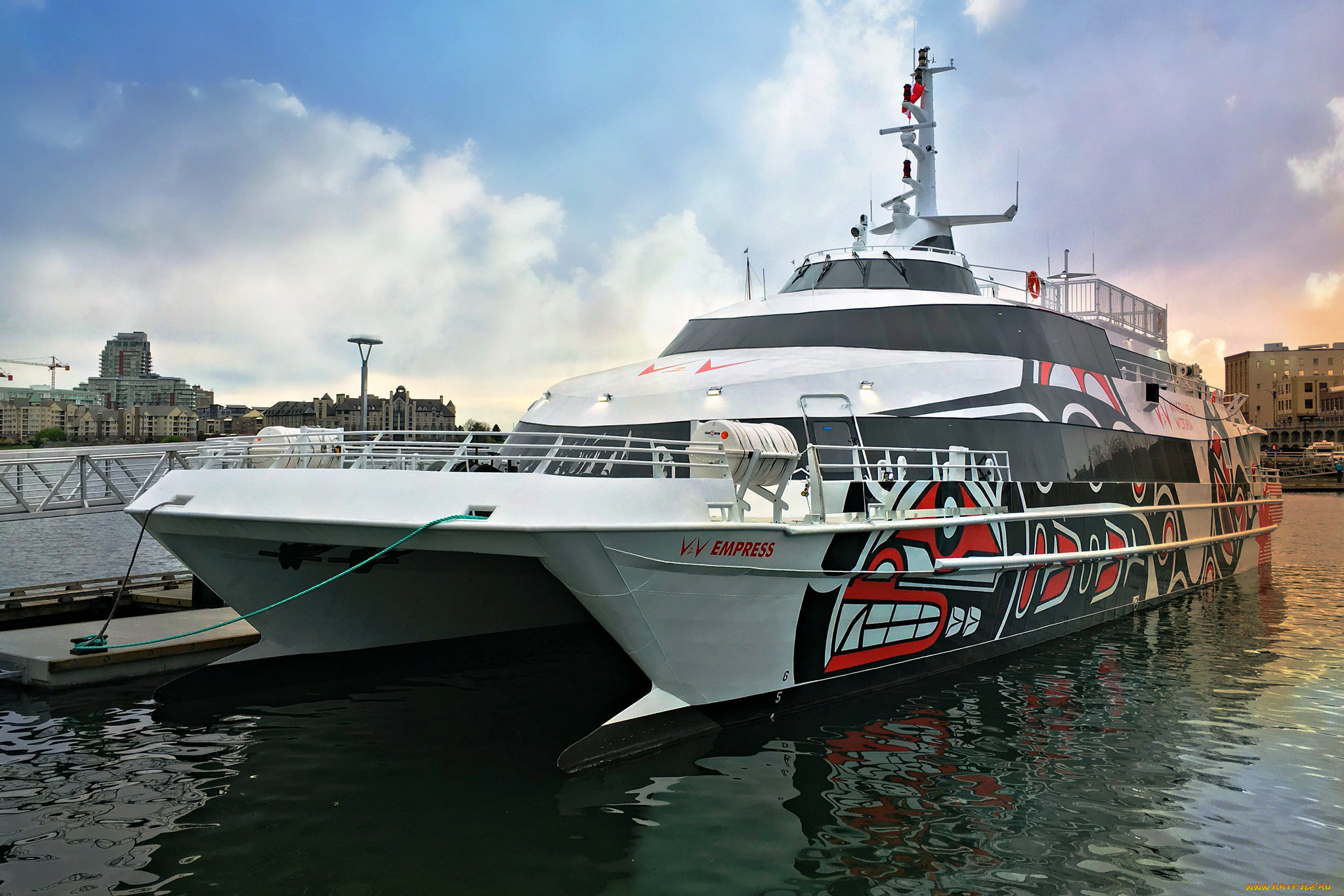 корабли, катамараны, и, тримараны, стоянка