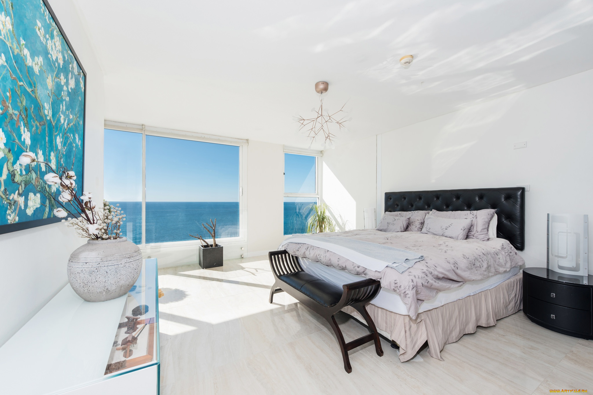 интерьер, спальня, окно, кровать, дизайн