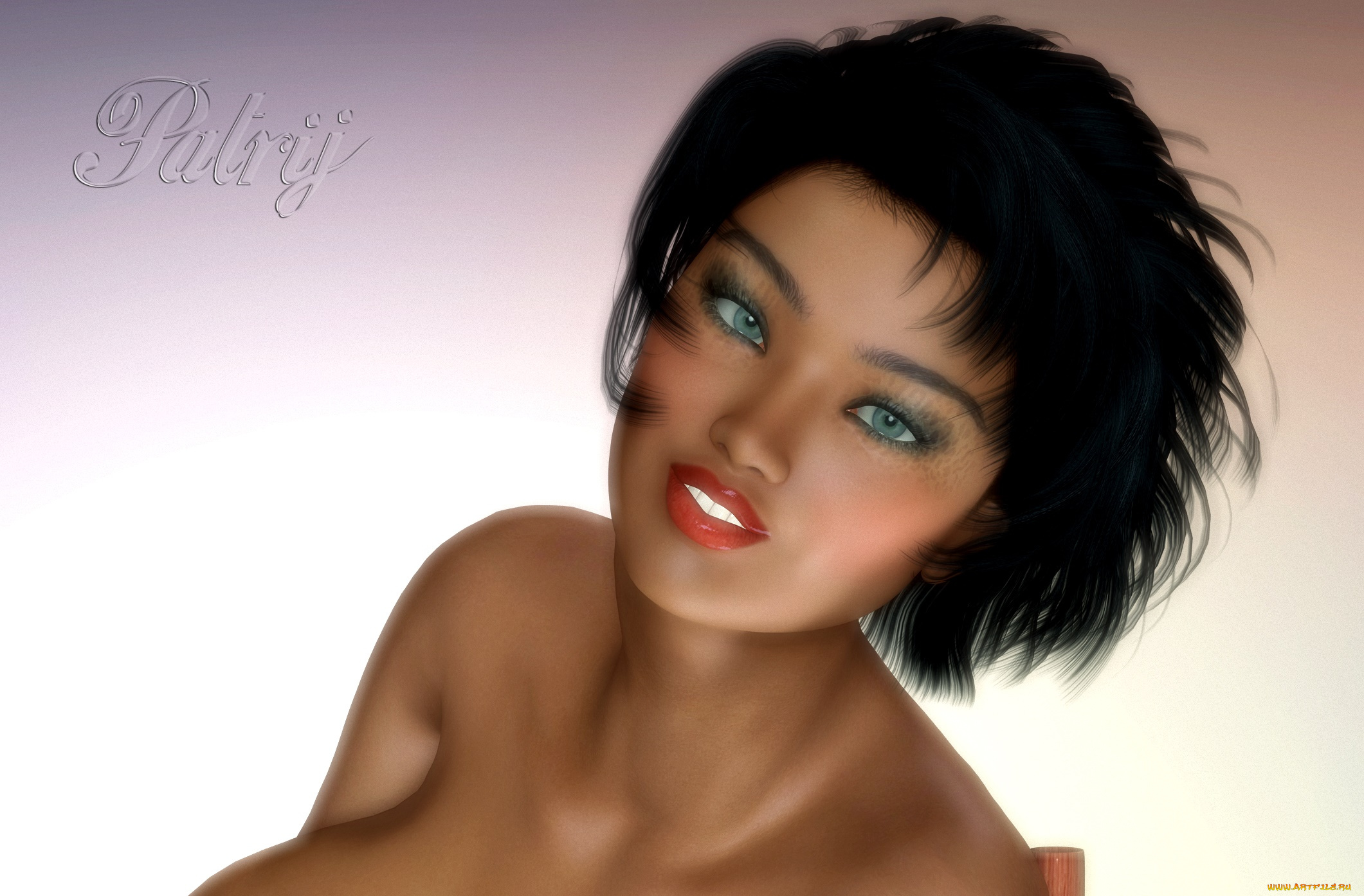 3д, графика, портрет, , portraits, девушка, взгляд, фон