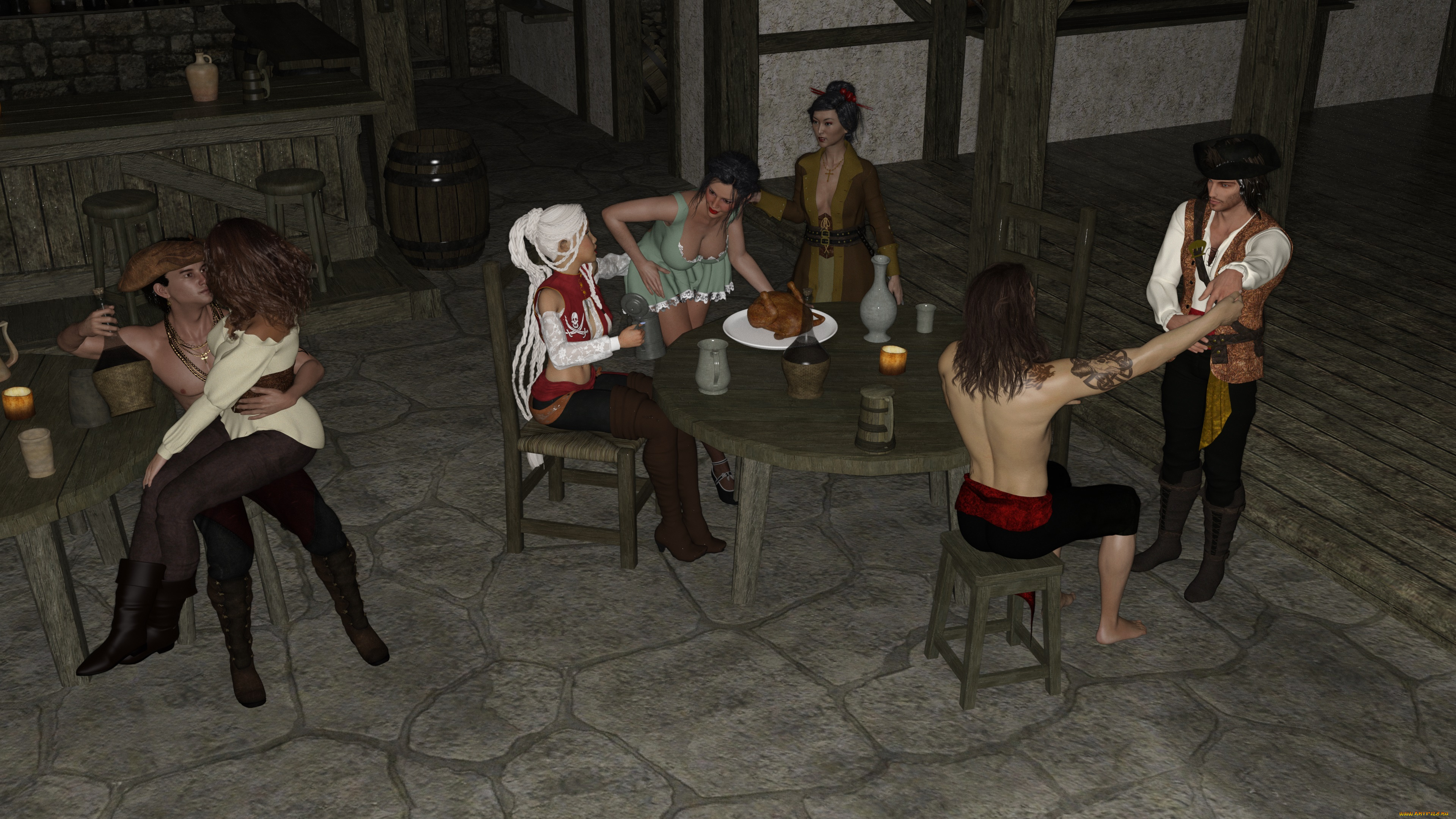 3д, графика, люди, , people, девушки, фон, взгляд